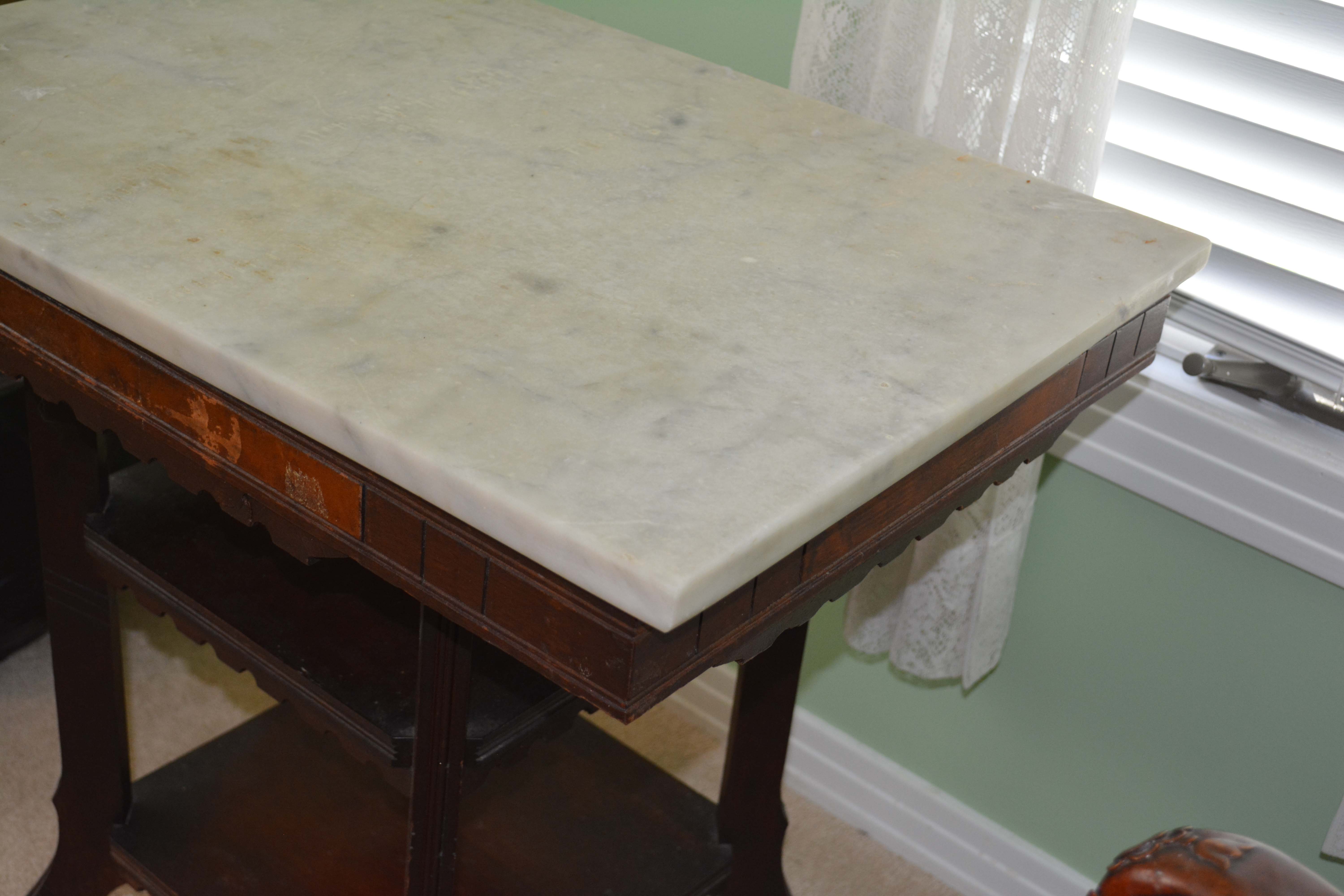 Victorian Marble Top Tiered Side Table