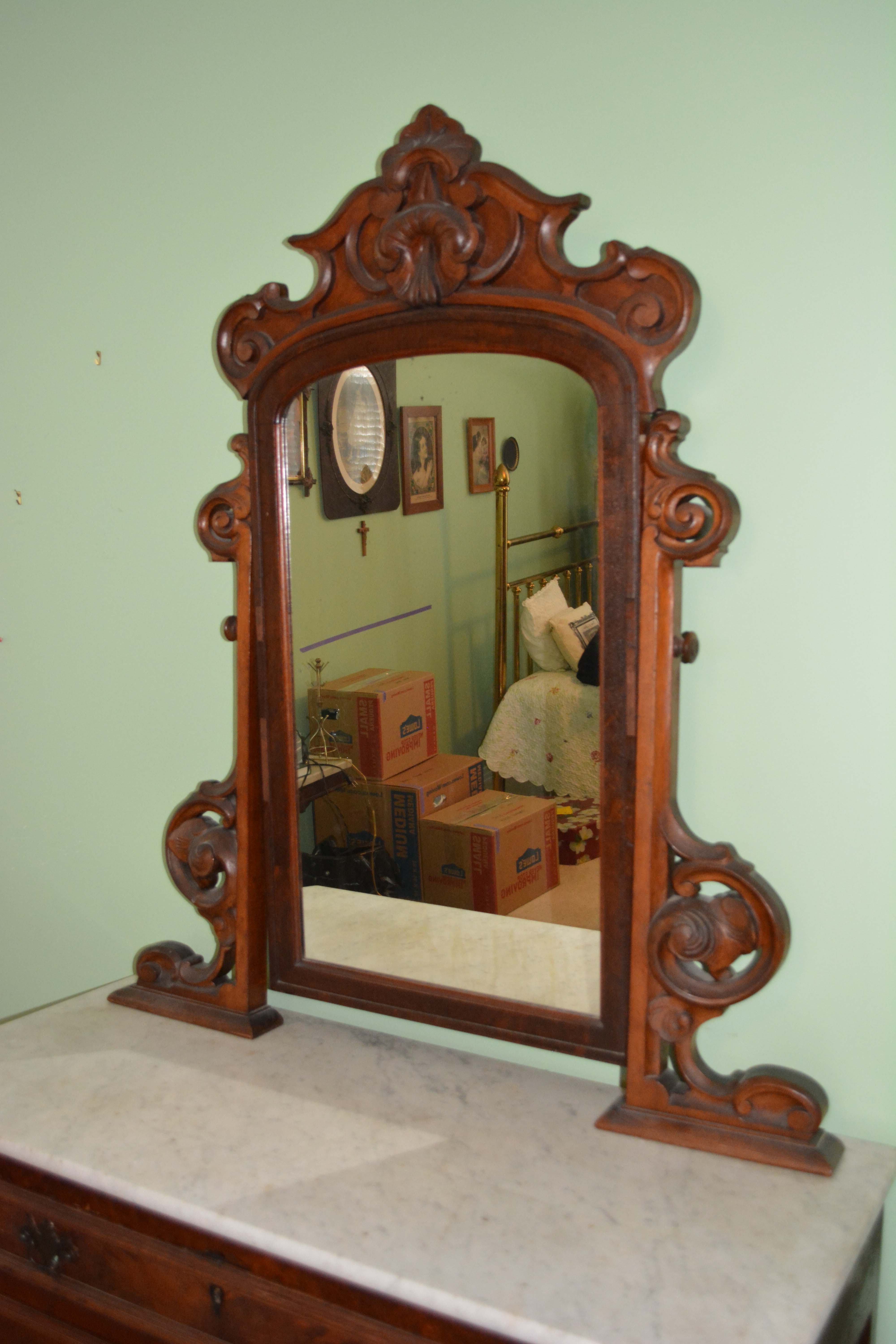 Antique Early Victorian Chest of Drawers with Mirror