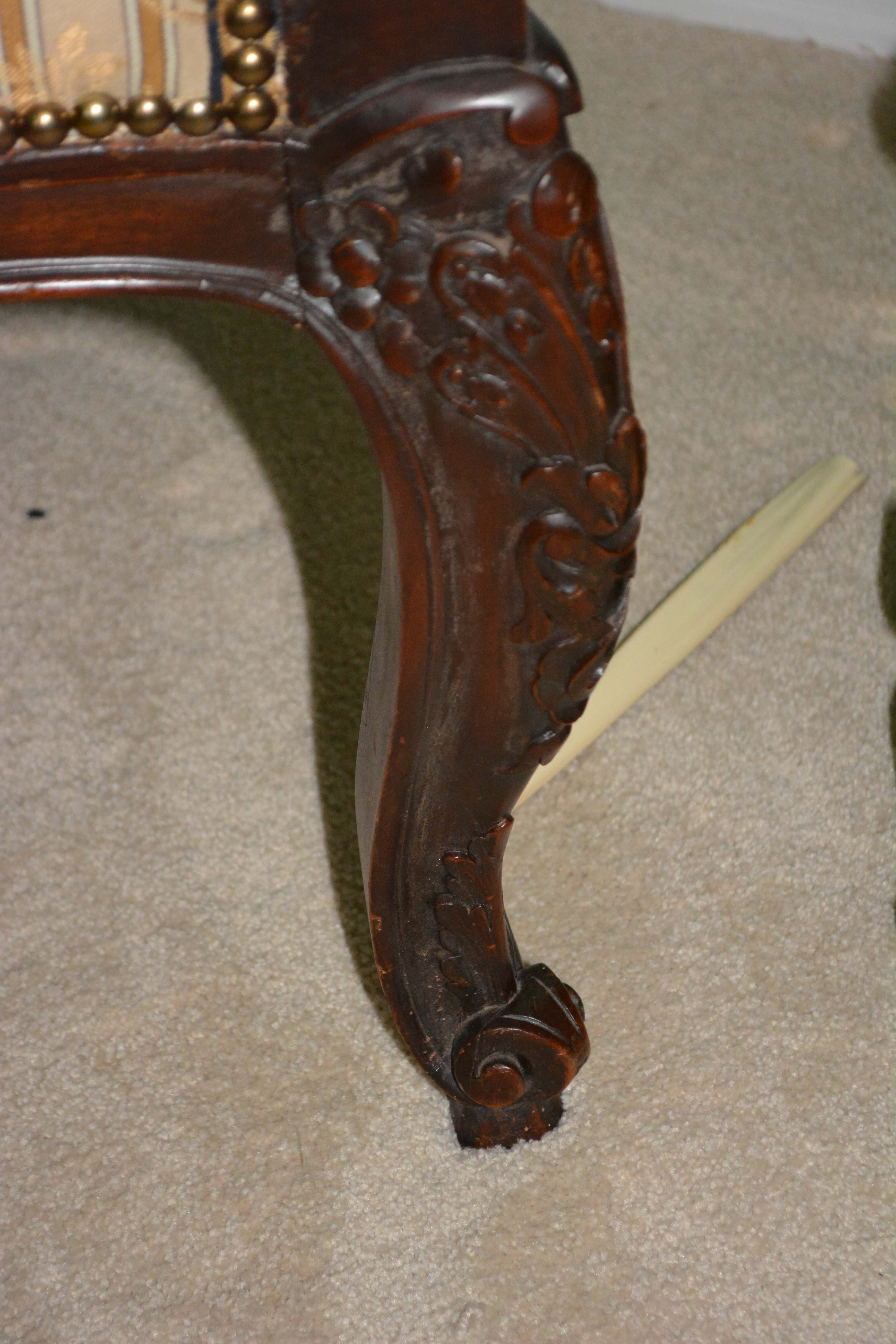 French Régence Style Carved Mahogany Armchair