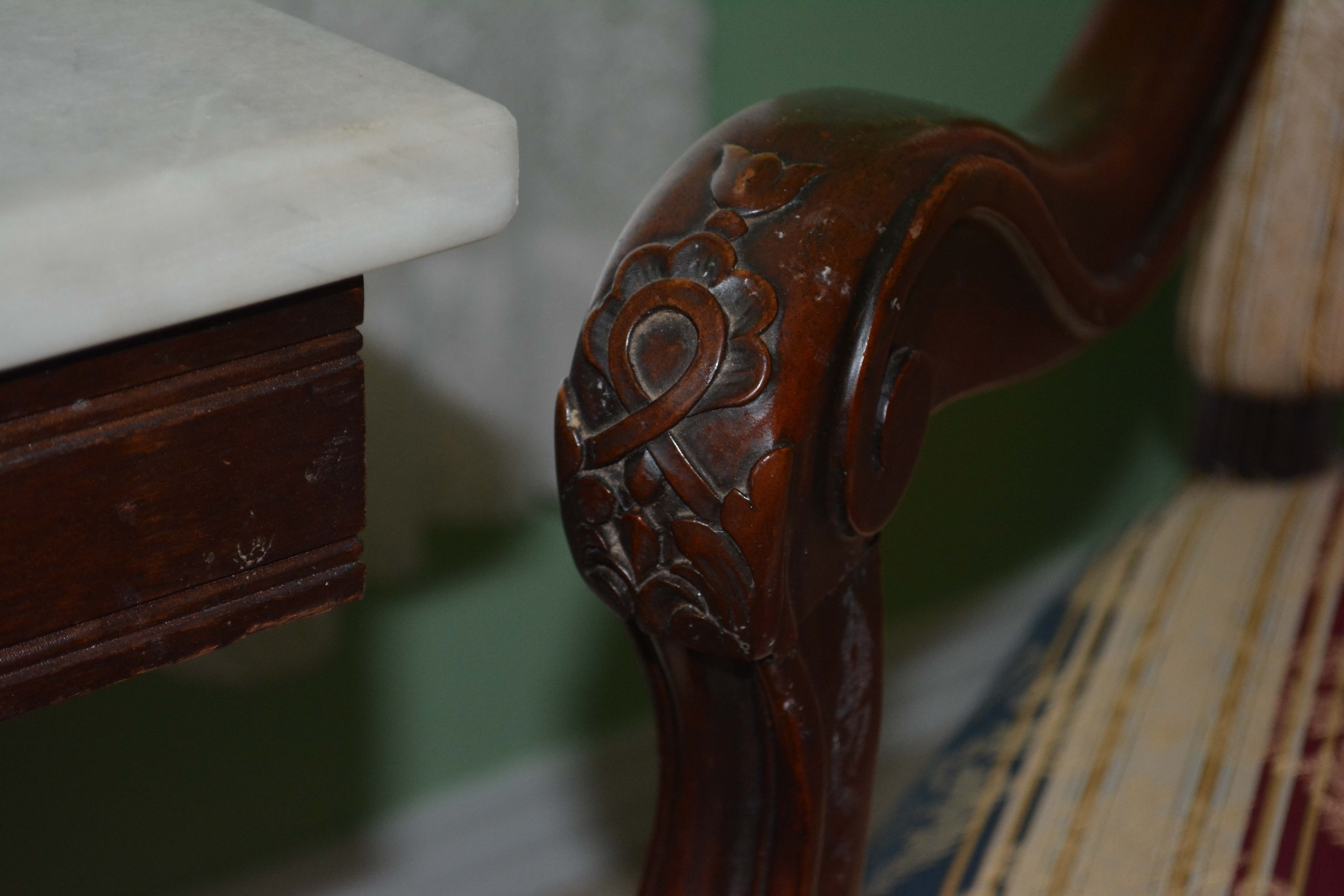 French Régence Style Carved Mahogany Armchair