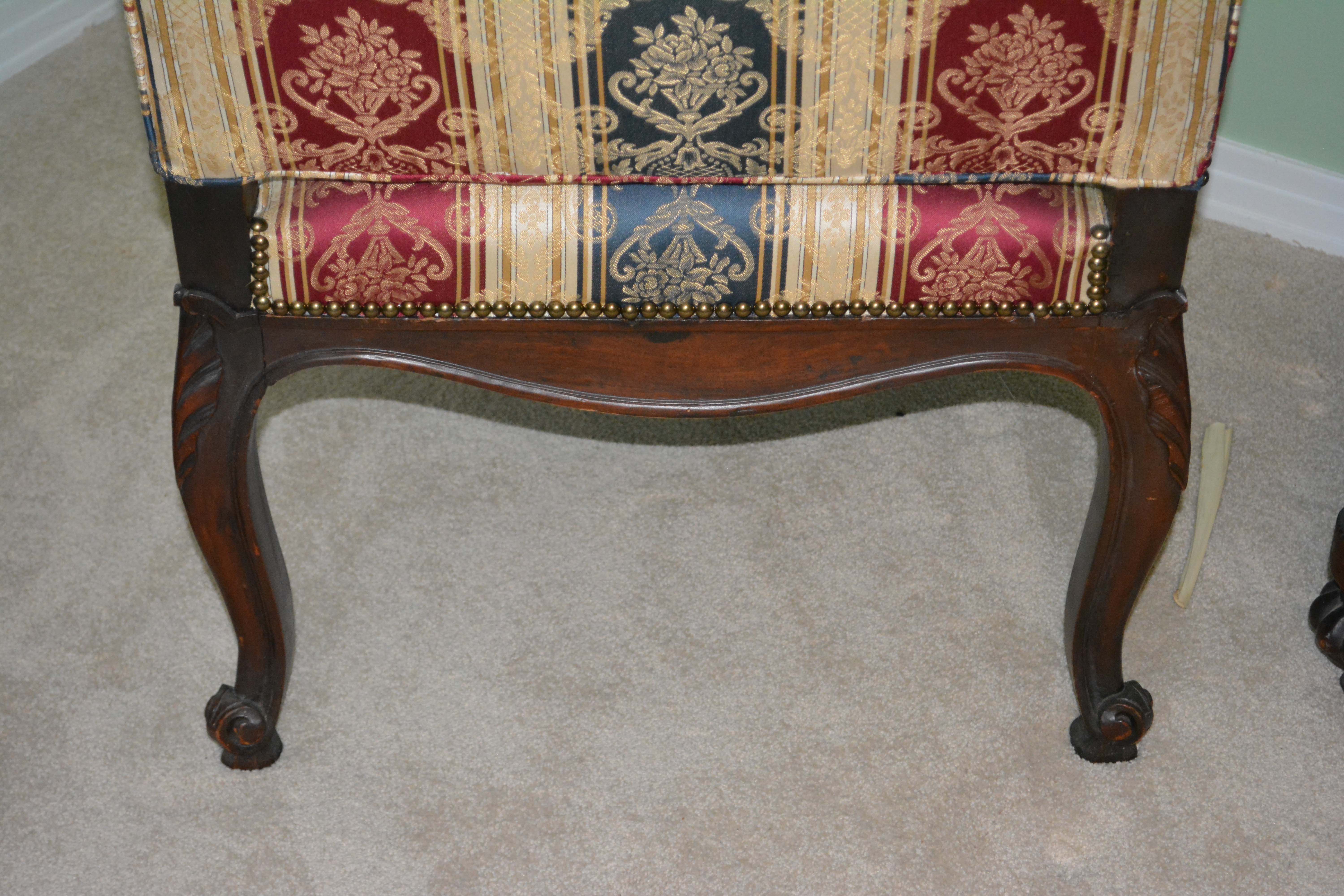 French Régence Style Carved Mahogany Armchair