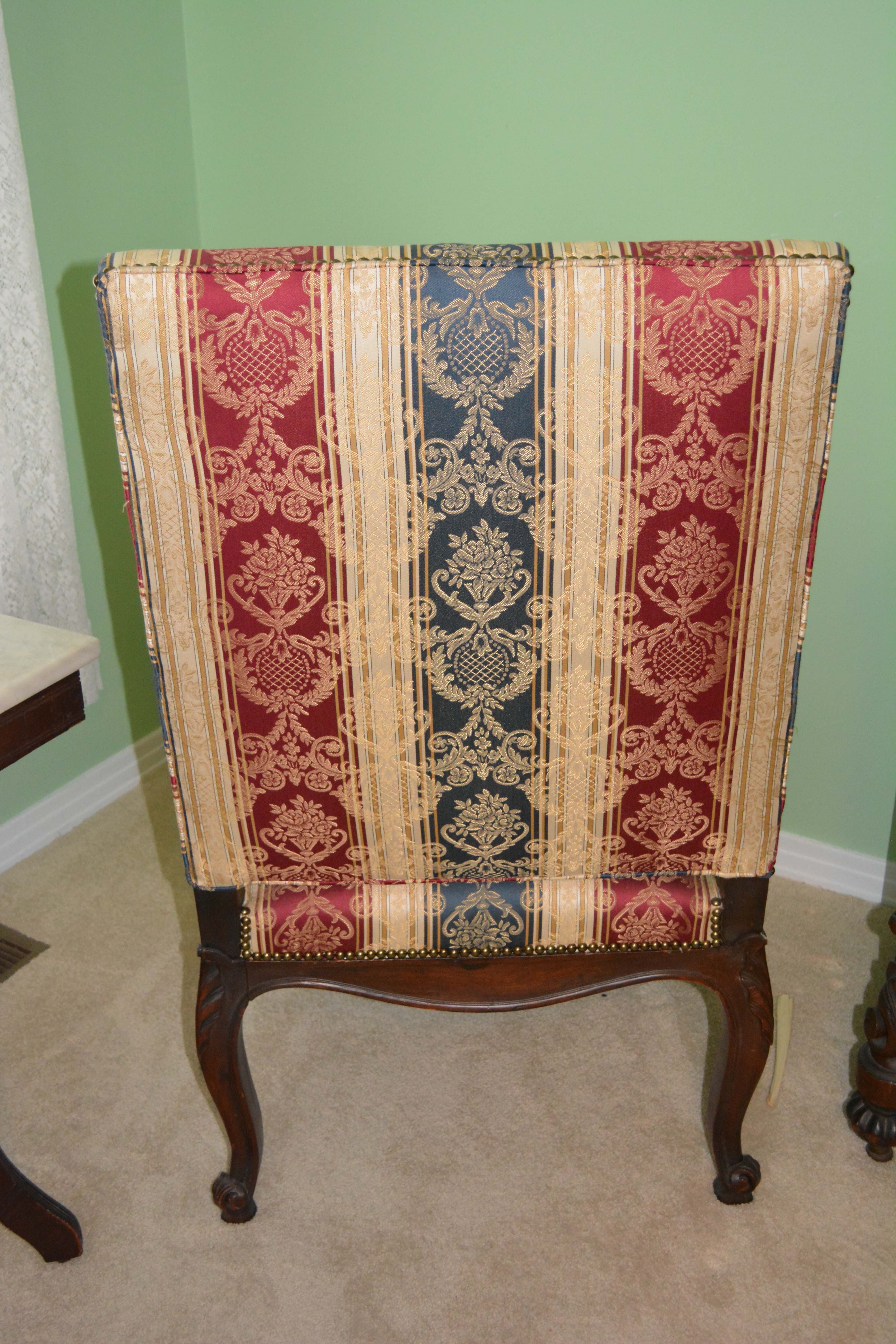 French Régence Style Carved Mahogany Armchair