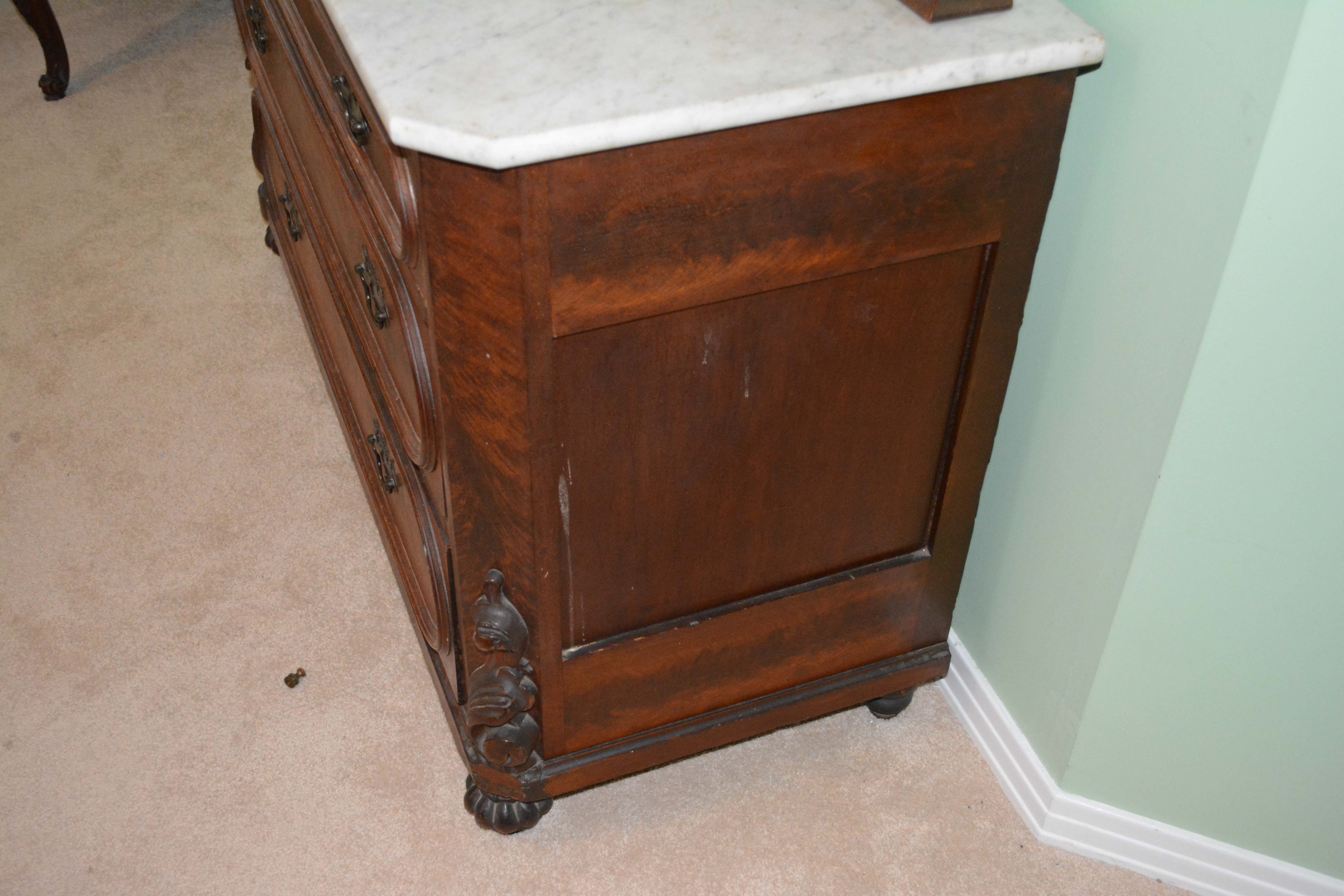 Antique Early Victorian Chest of Drawers with Mirror