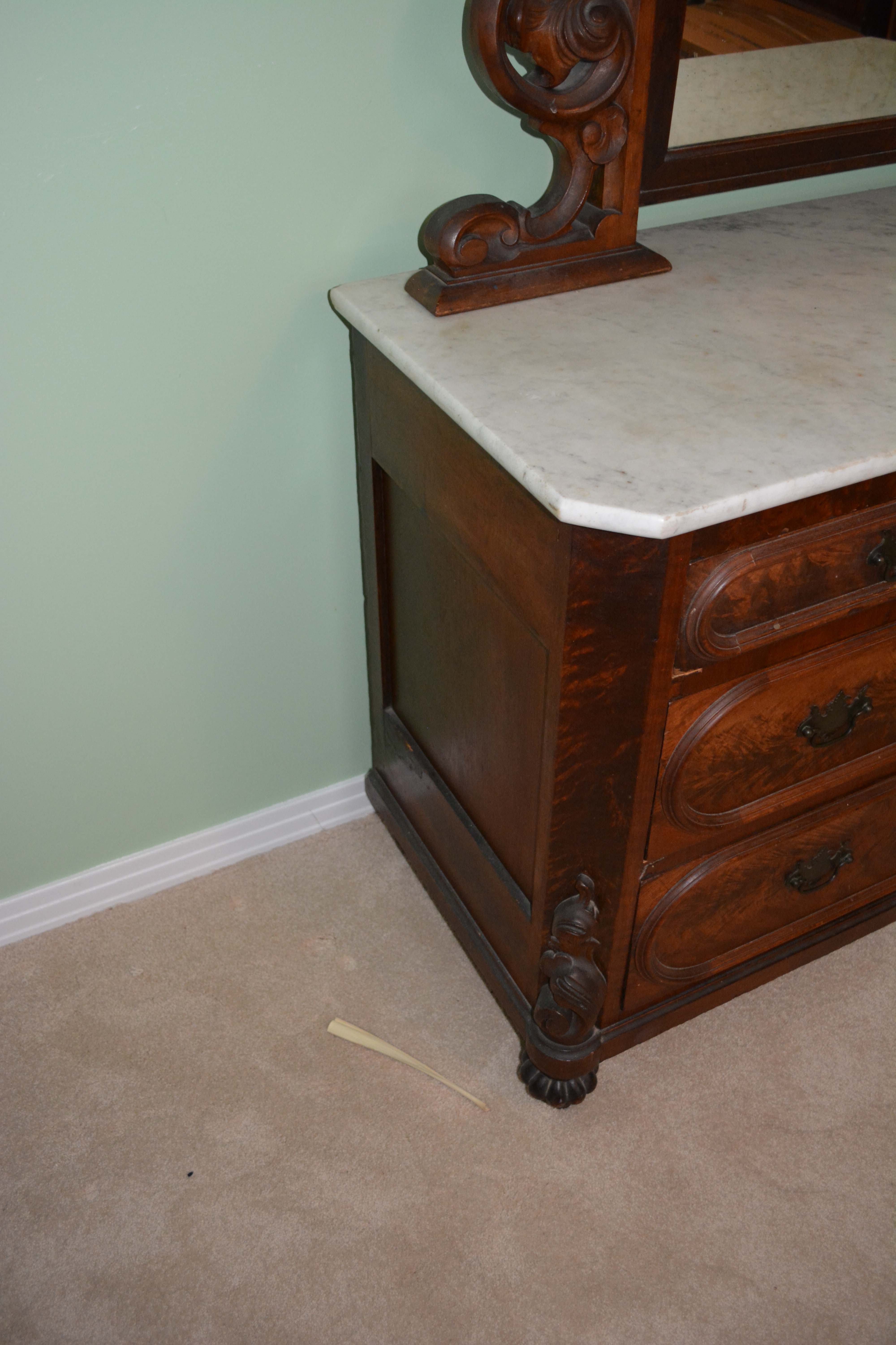 Antique Early Victorian Chest of Drawers with Mirror