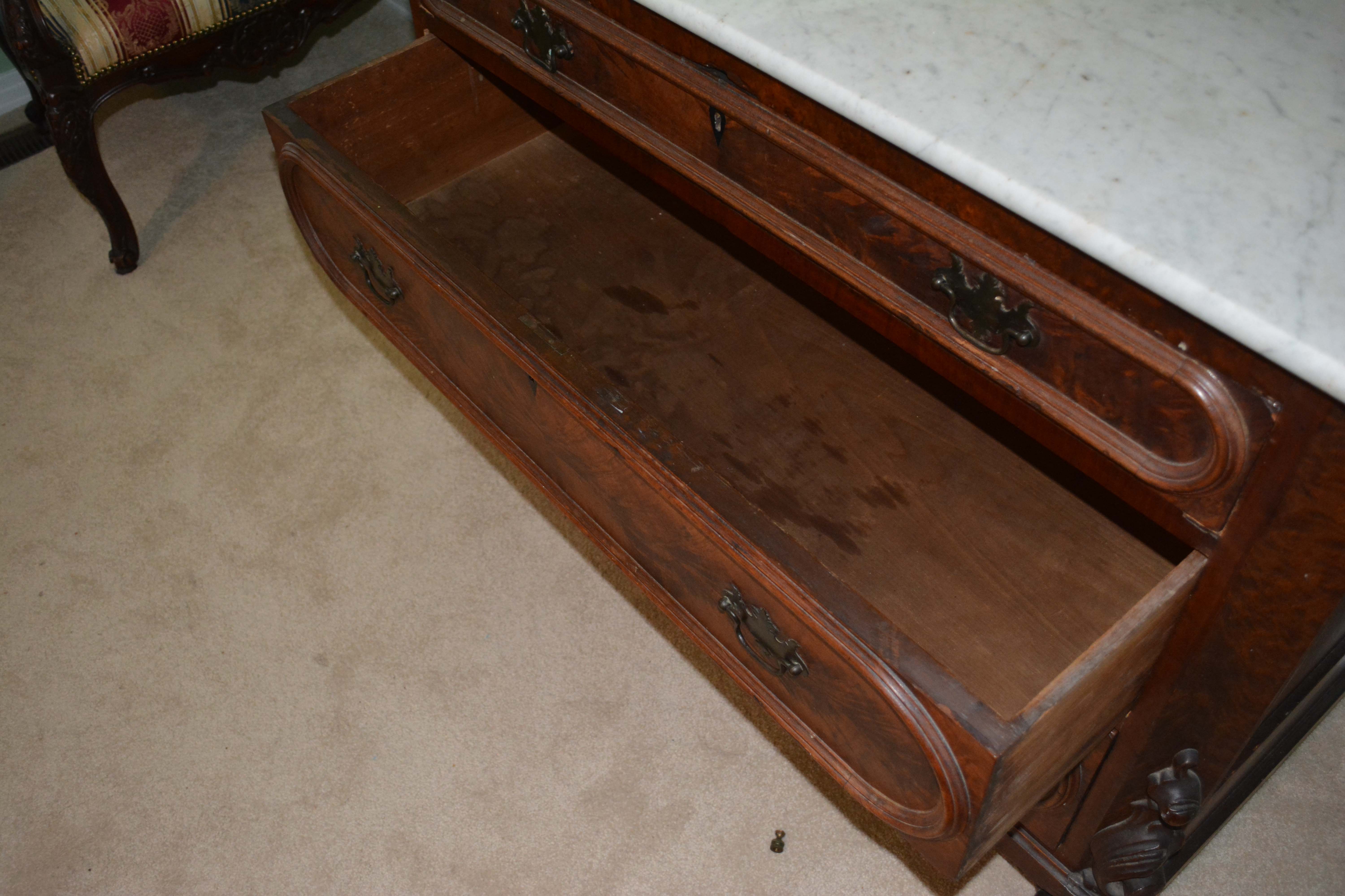 Antique Early Victorian Chest of Drawers with Mirror