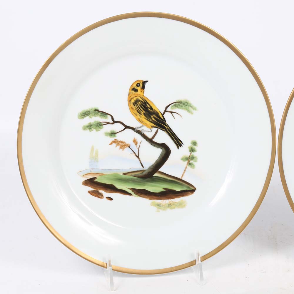 Chelsea House Decorative Gold Rimmed Bird Plates