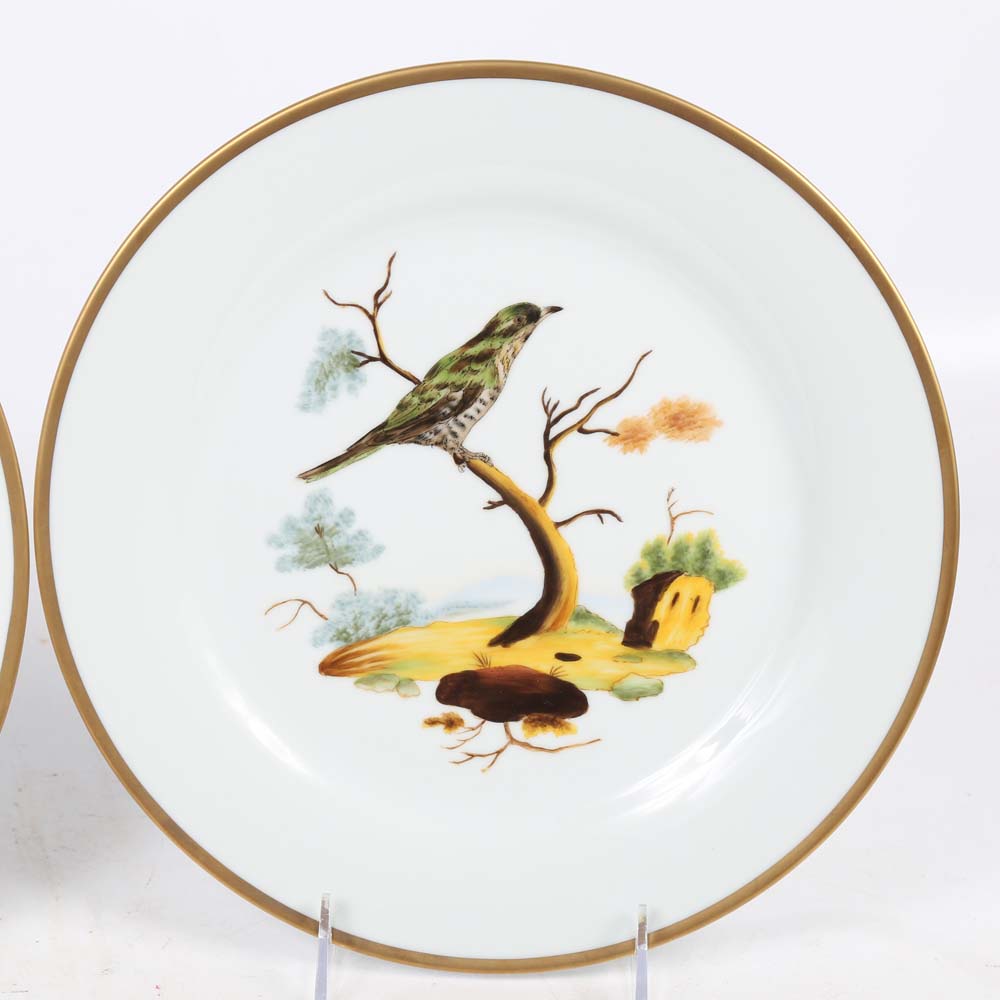 Chelsea House Decorative Gold Rimmed Bird Plates