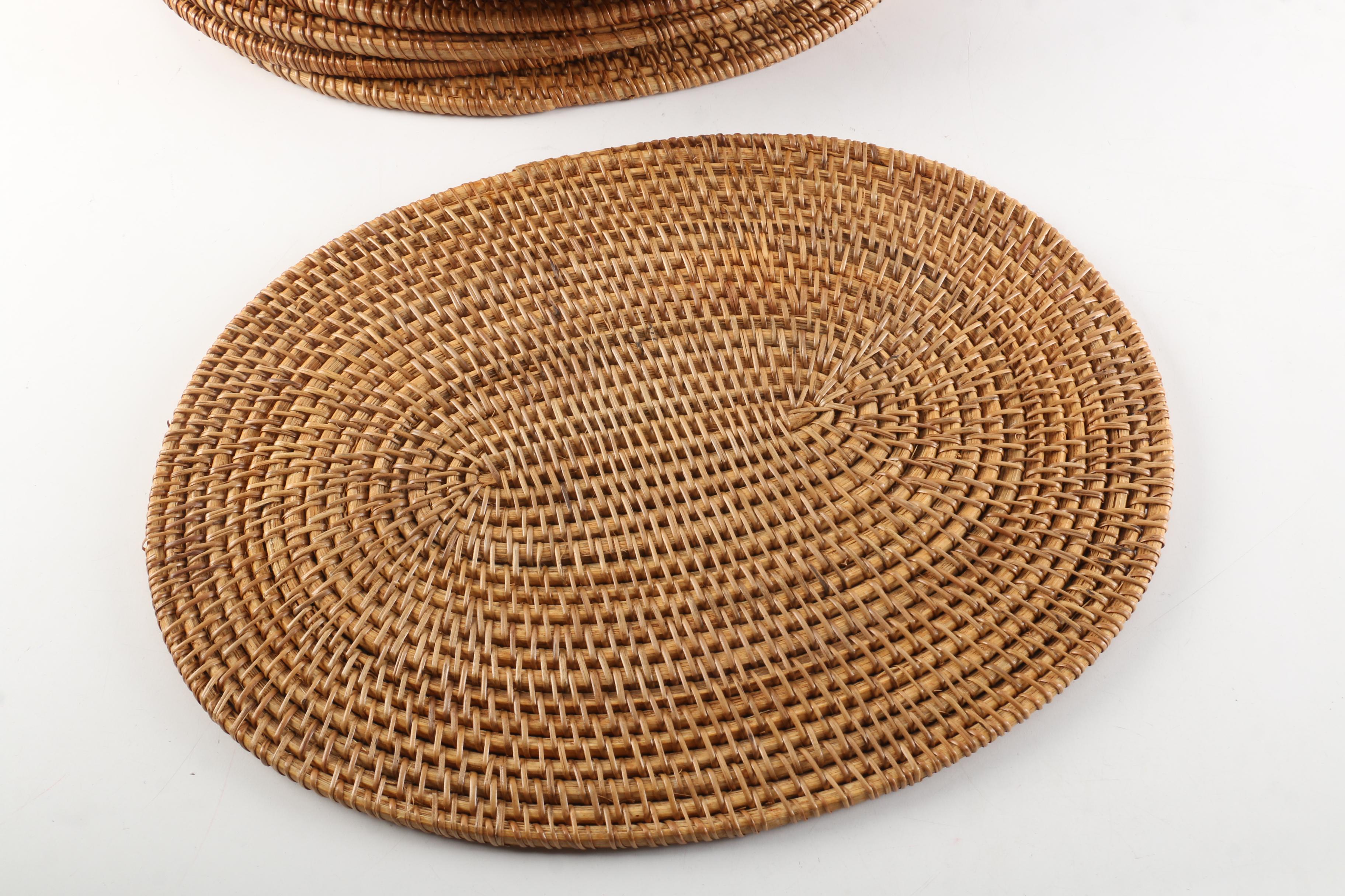 Fired Clay Votive Candle Holders and Woven Placemats