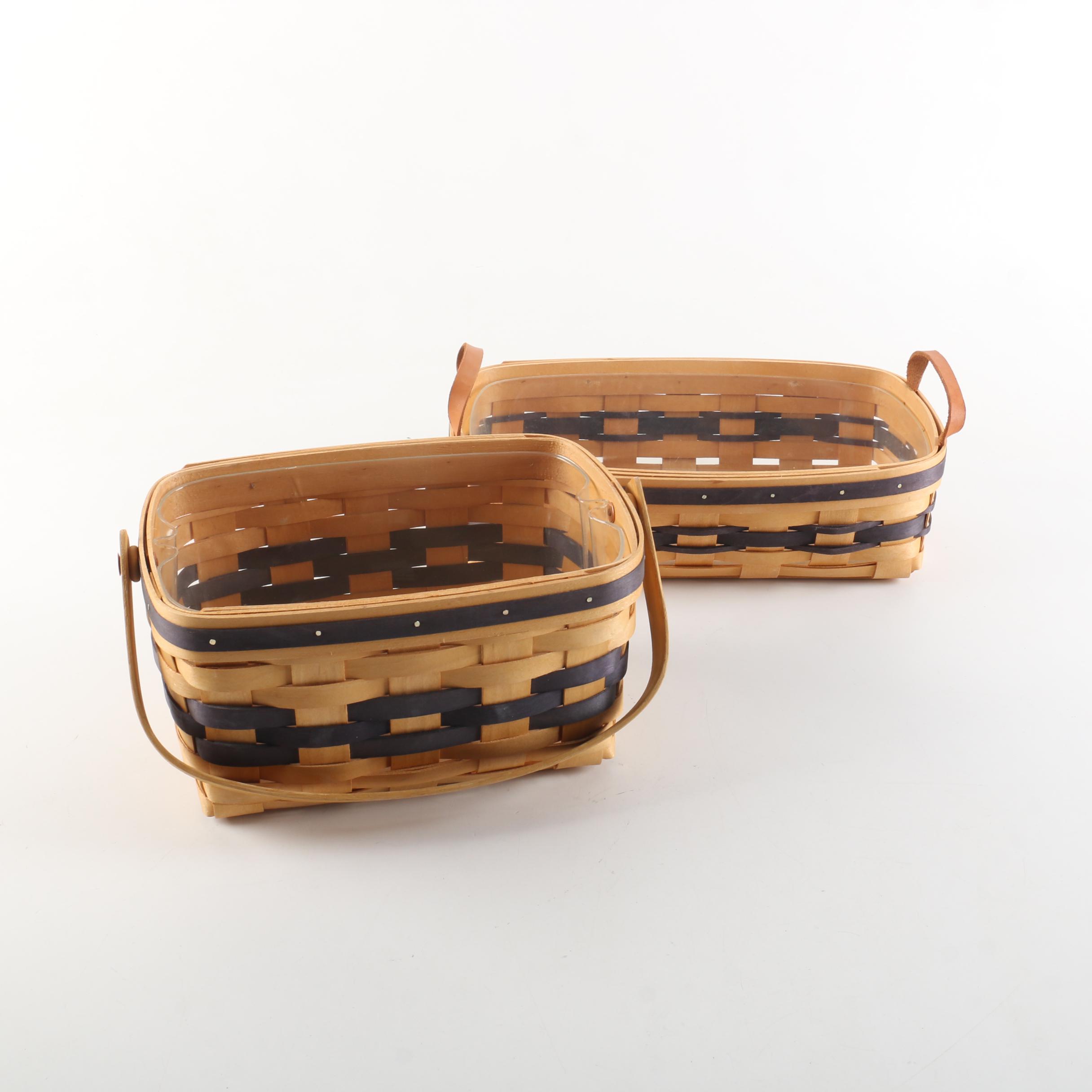Royce Craft Handled Baskets with Black Woven Accents