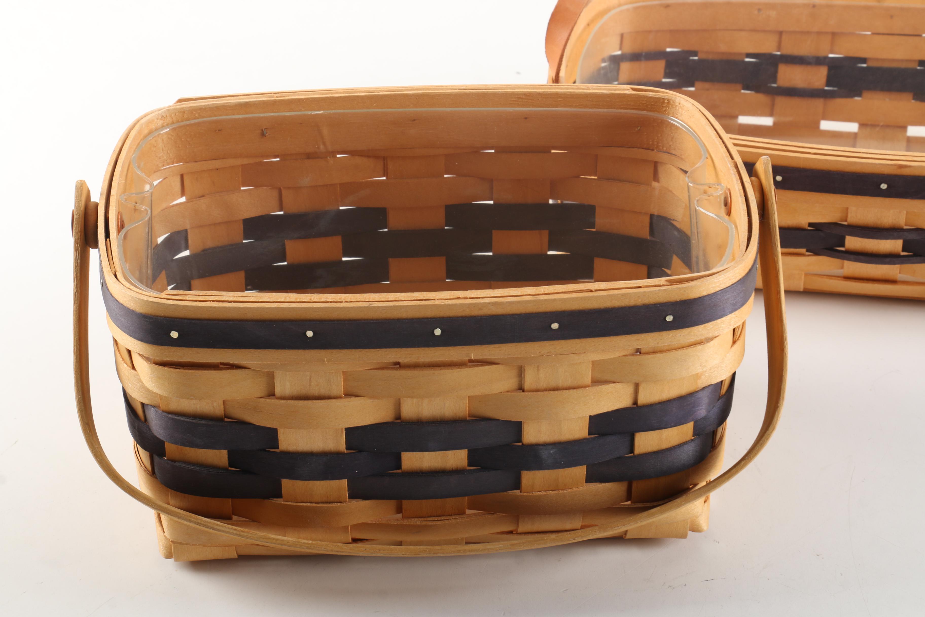 Royce Craft Handled Baskets with Black Woven Accents