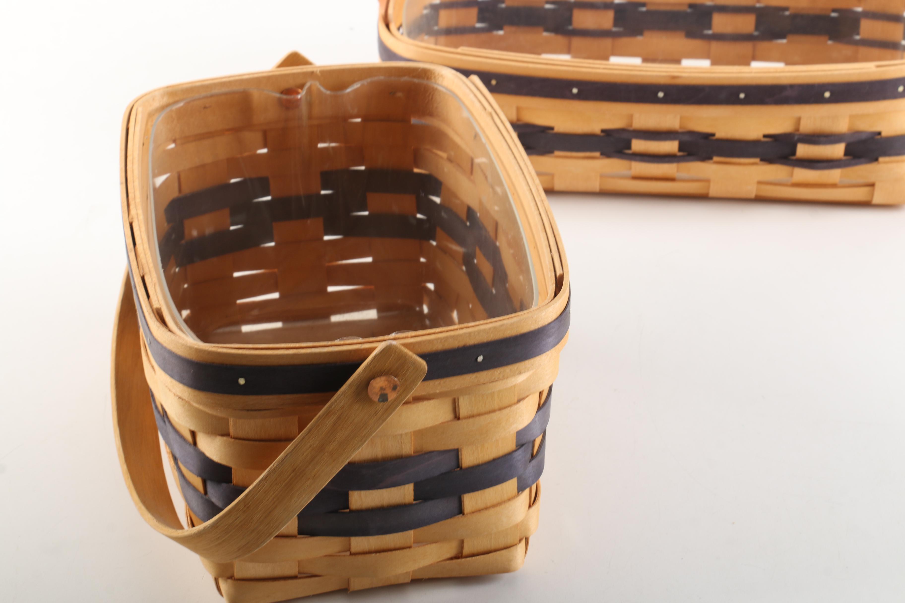 Royce Craft Handled Baskets with Black Woven Accents