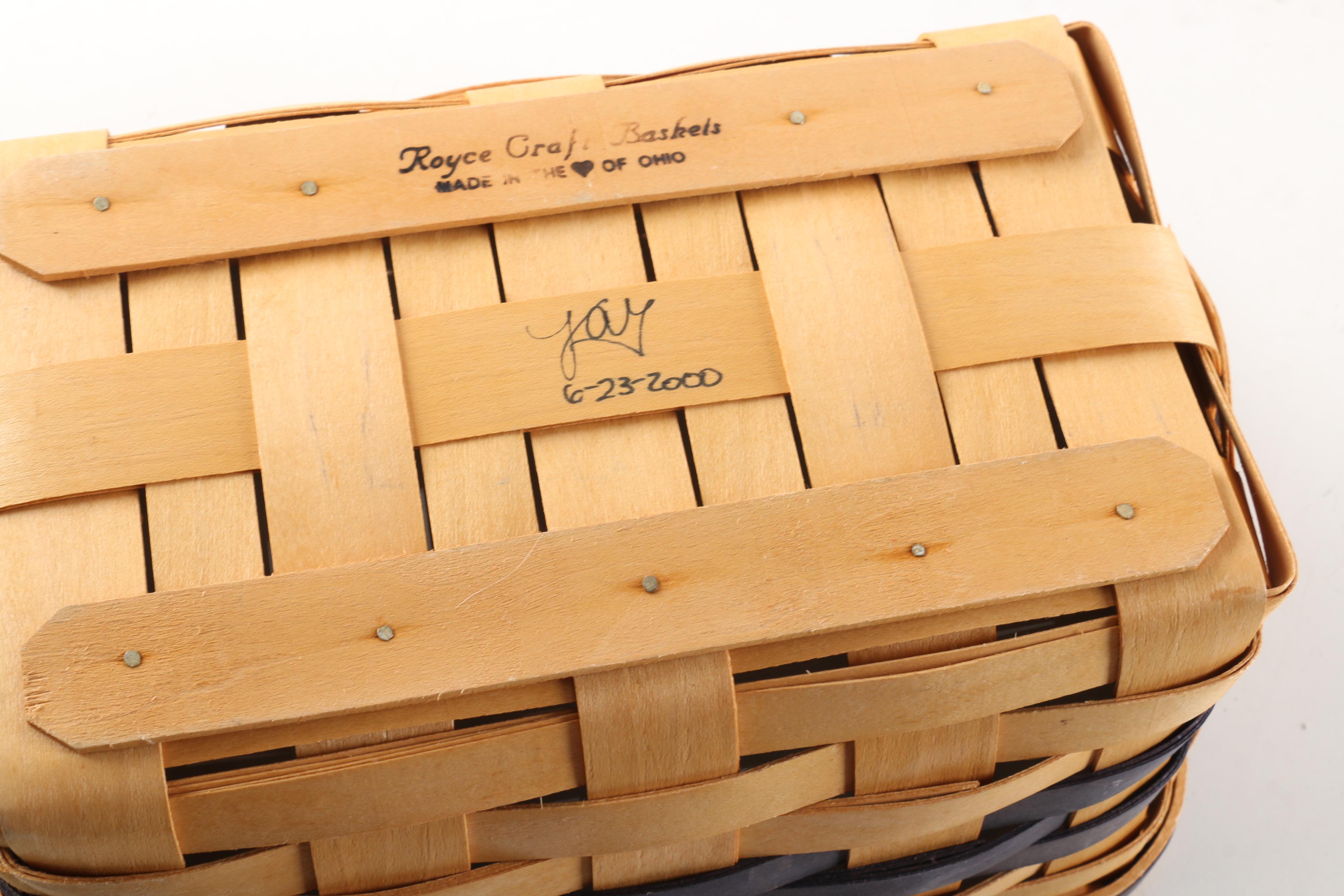 Royce Craft Handled Baskets with Black Woven Accents