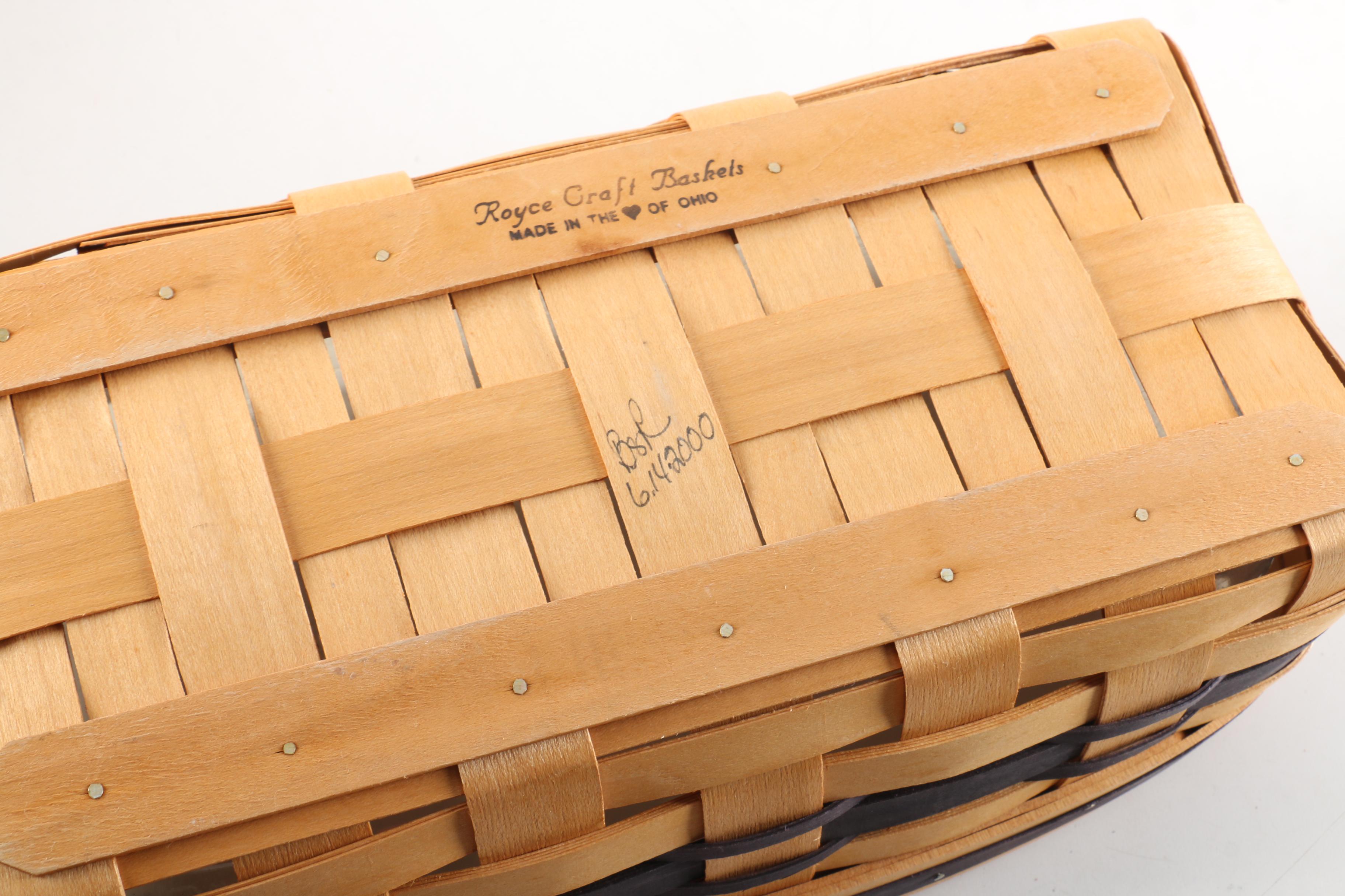 Royce Craft Handled Baskets with Black Woven Accents