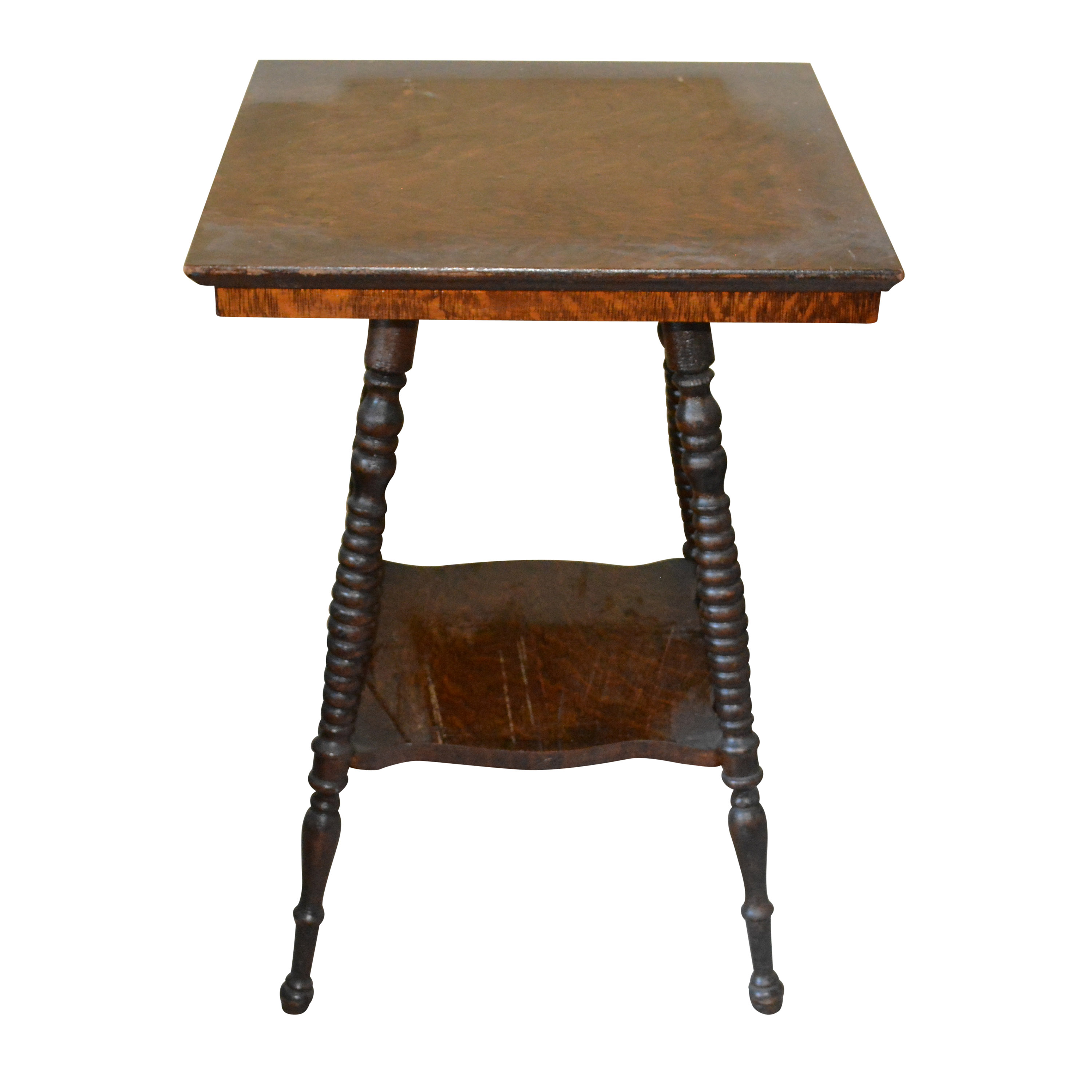 Antique Oak Square Lamp Table