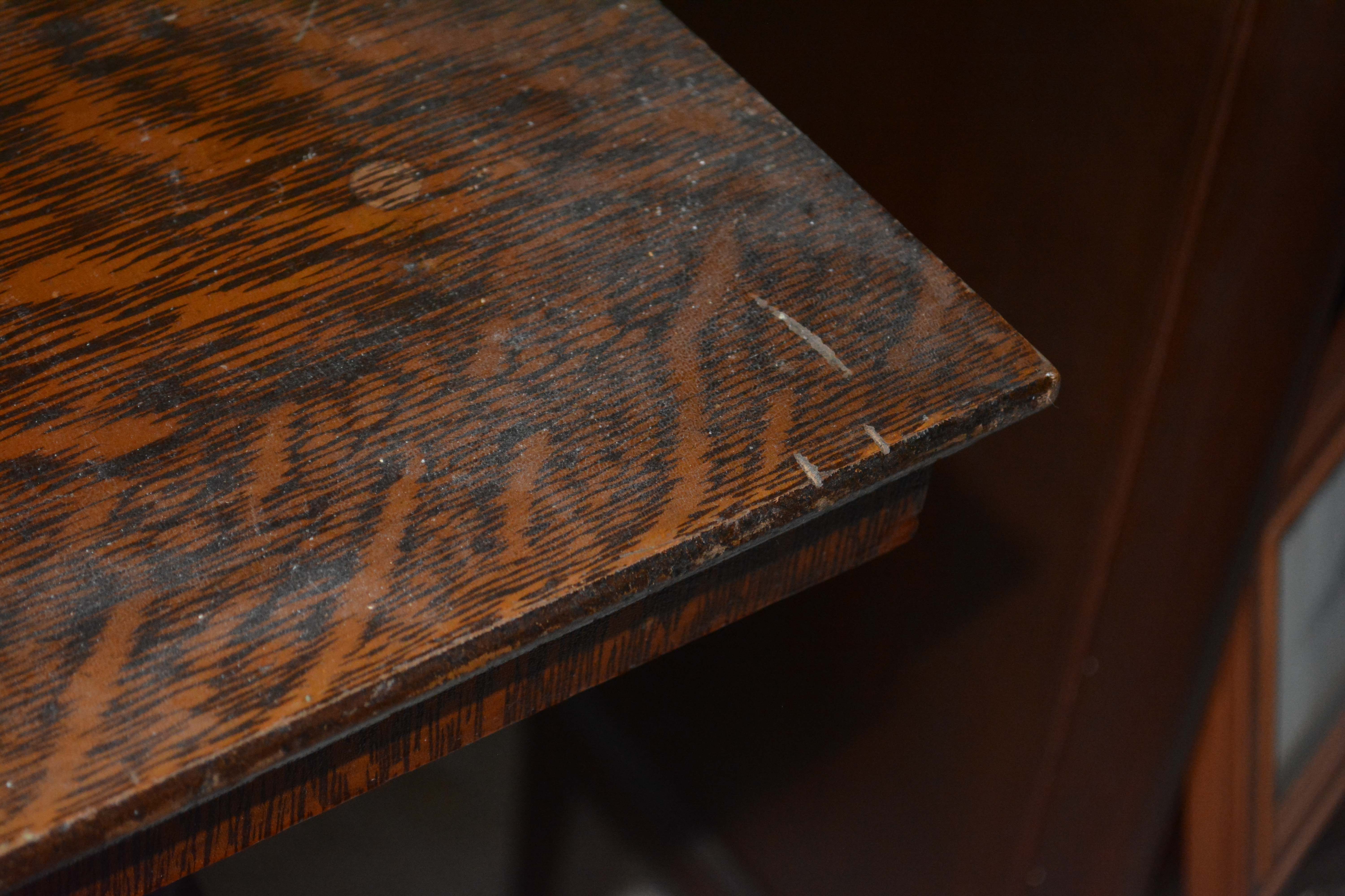 Antique Oak Square Lamp Table