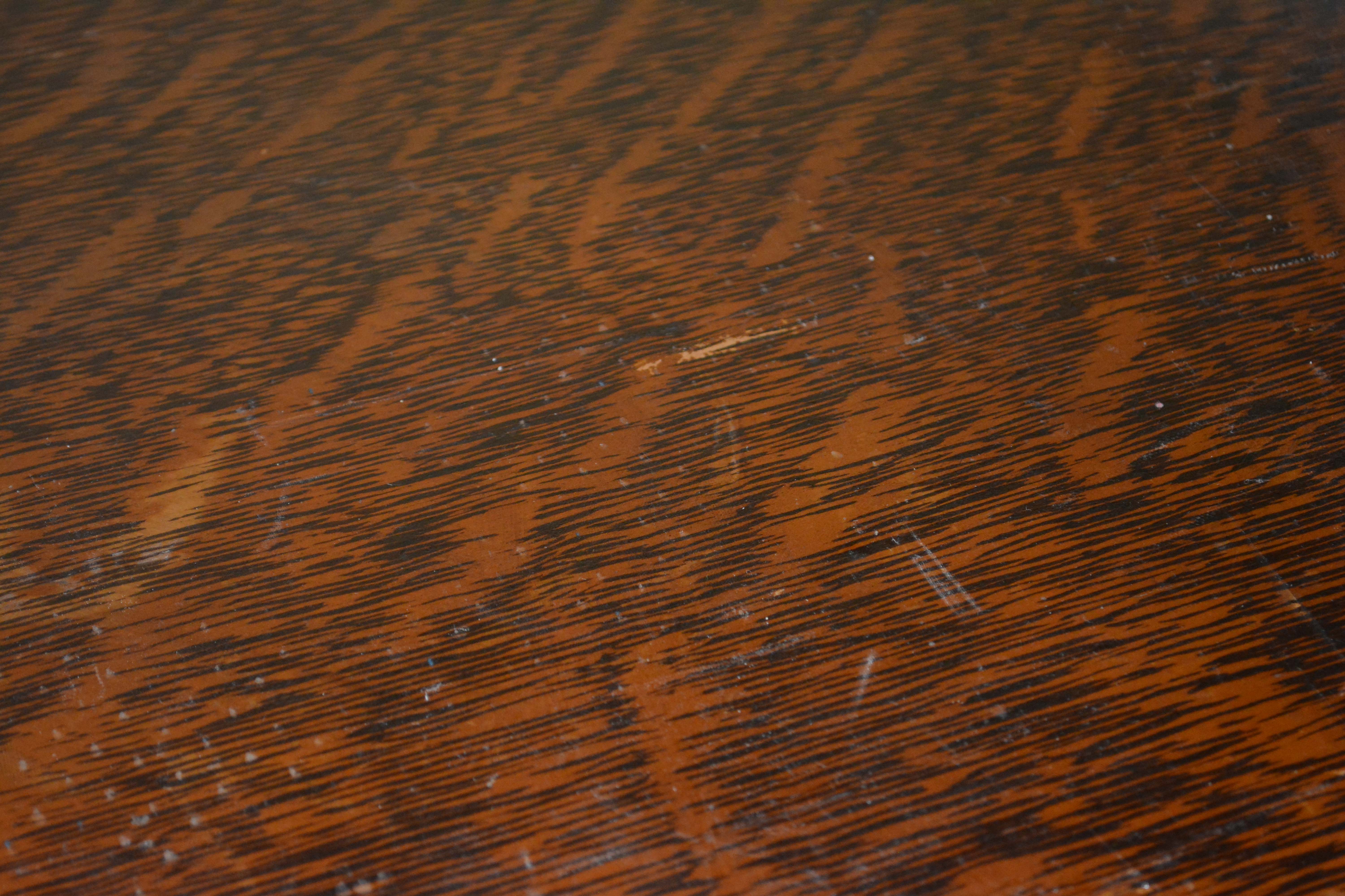 Antique Oak Square Lamp Table
