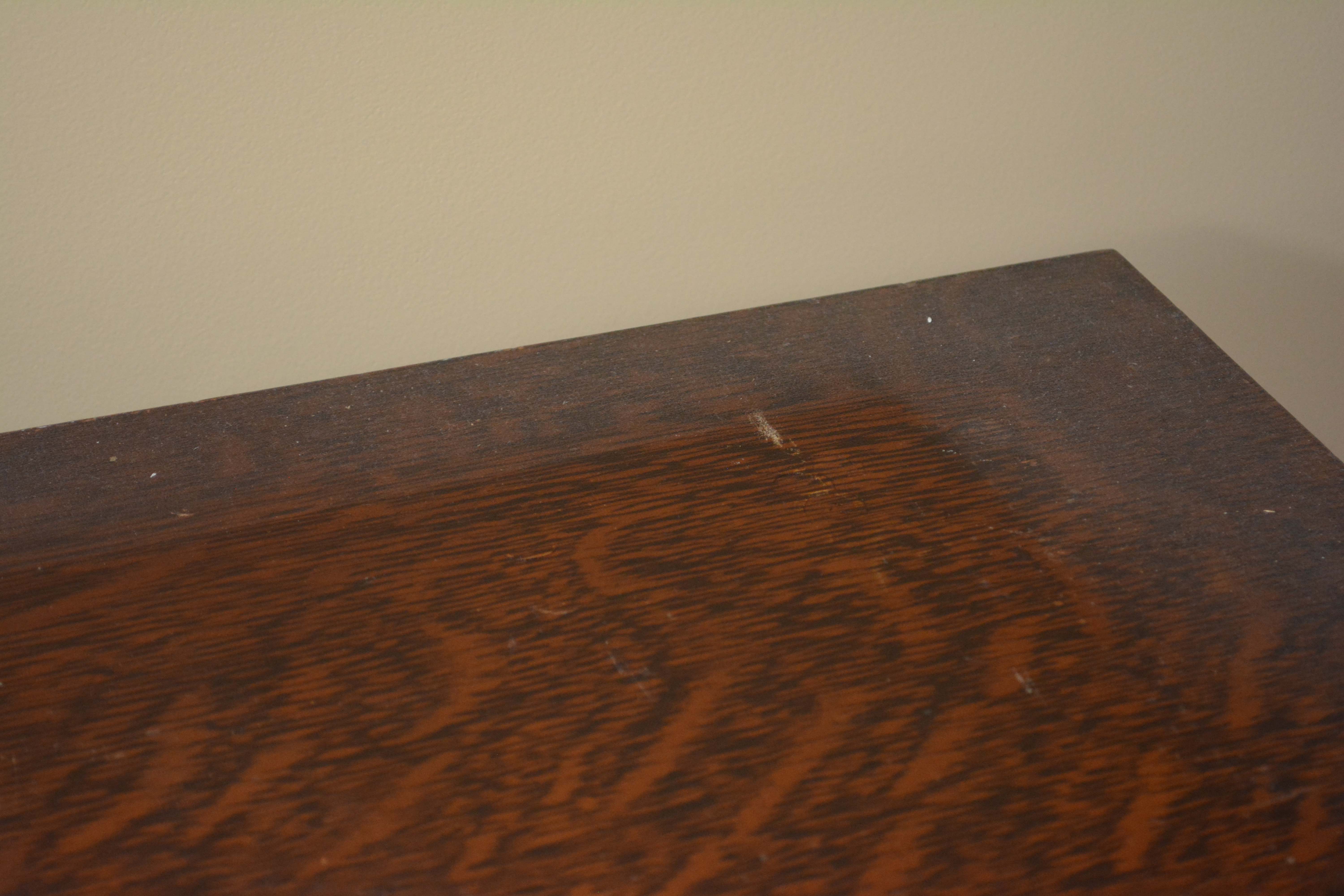 Antique Oak Square Lamp Table