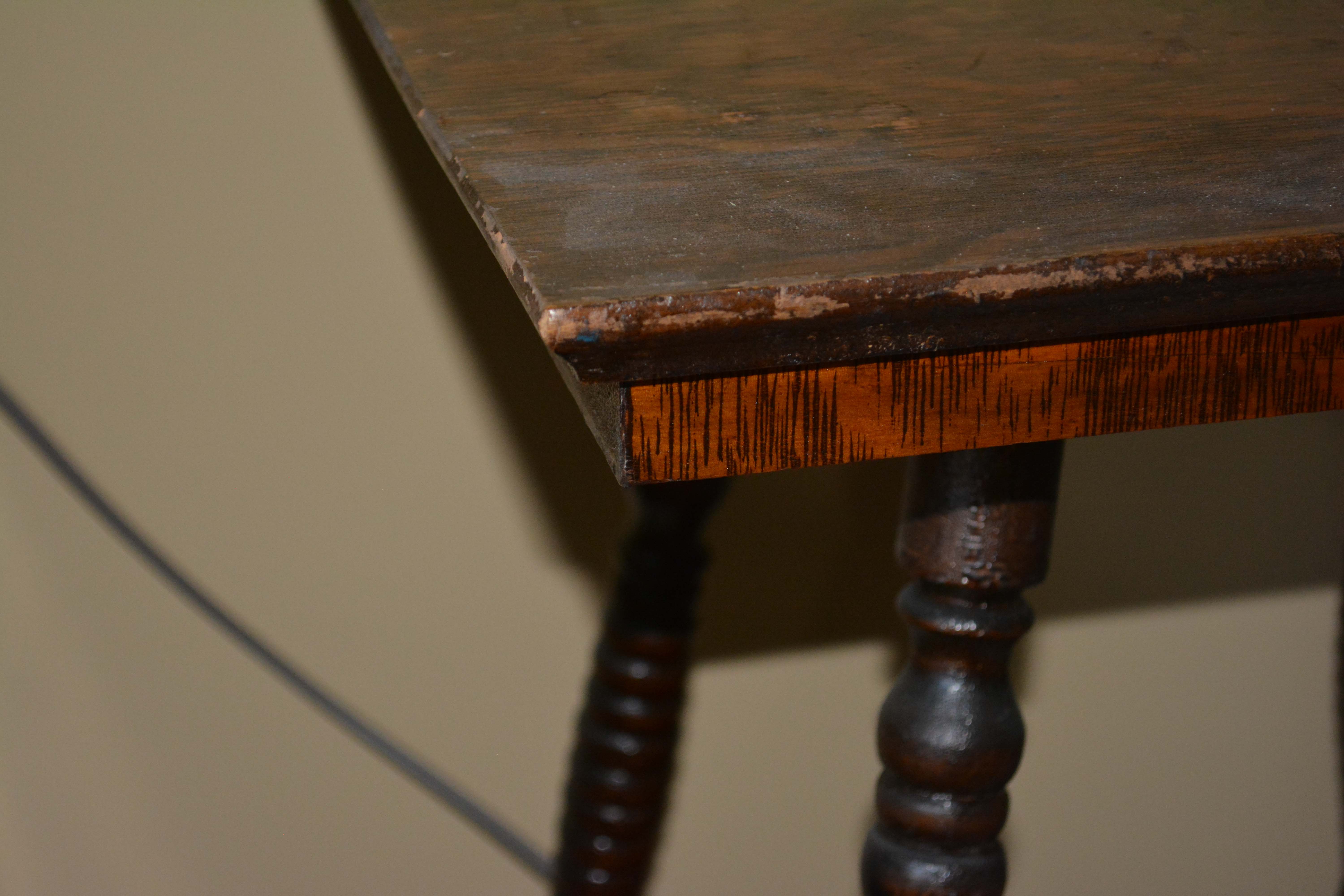 Antique Oak Square Lamp Table