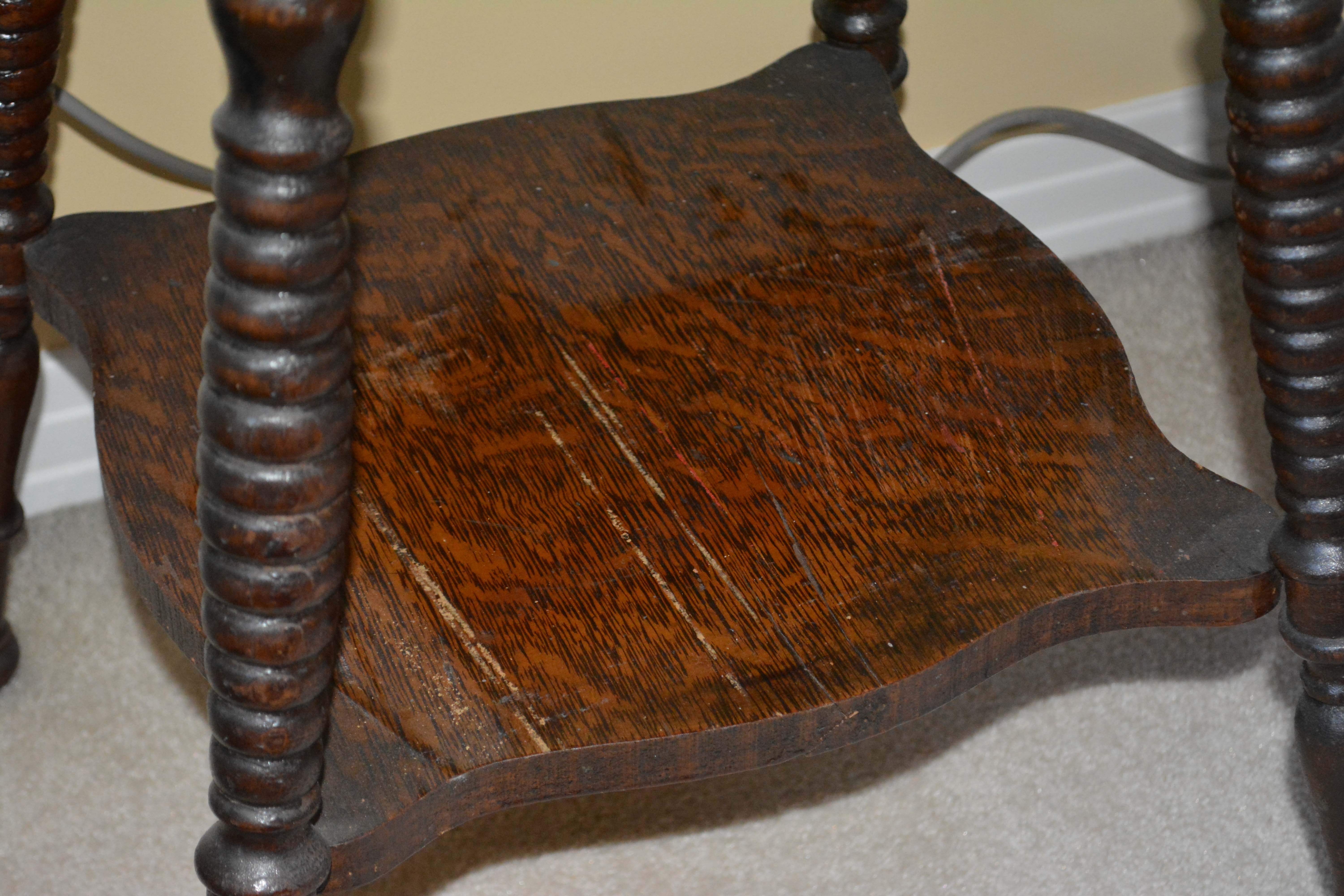 Antique Oak Square Lamp Table