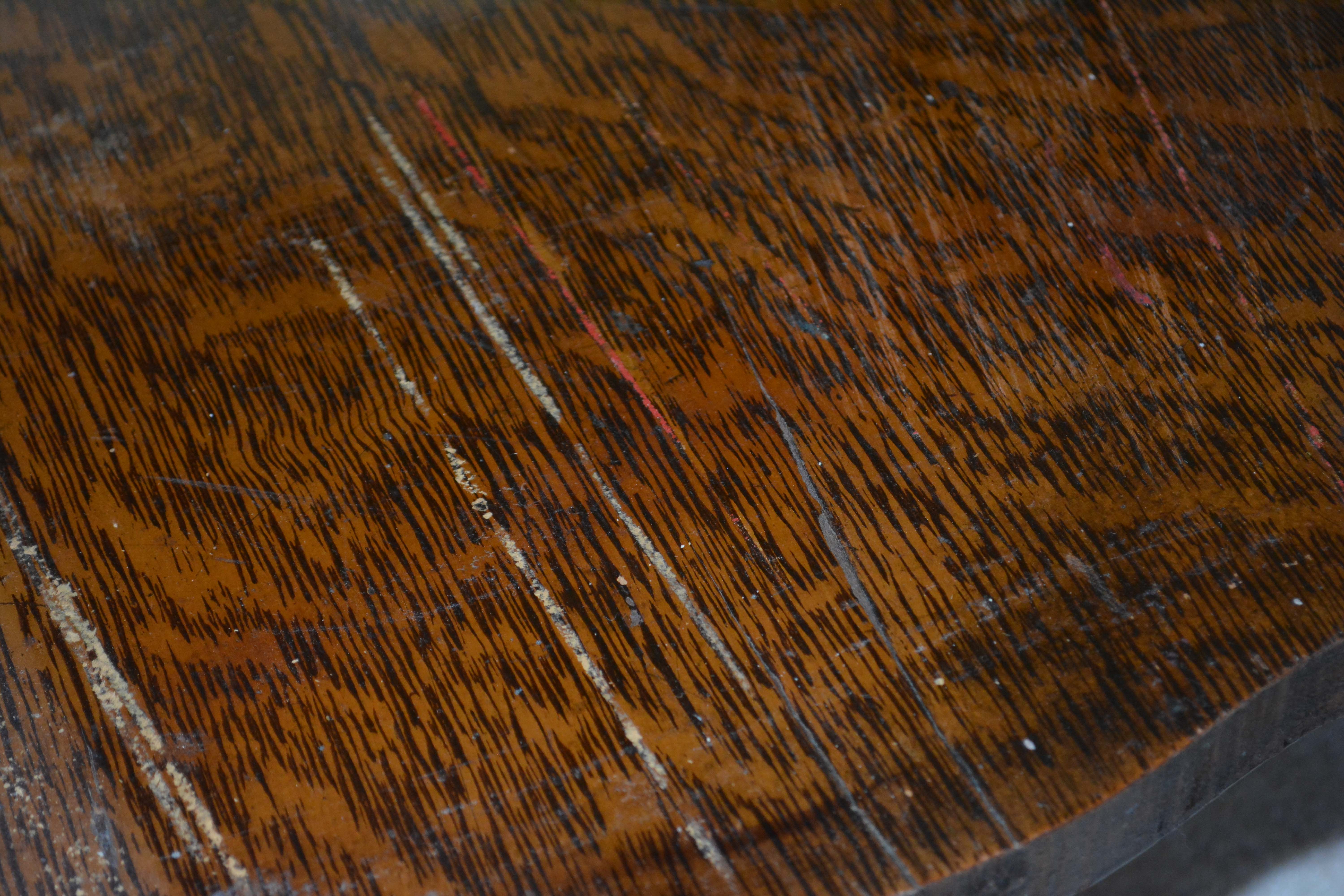 Antique Oak Square Lamp Table