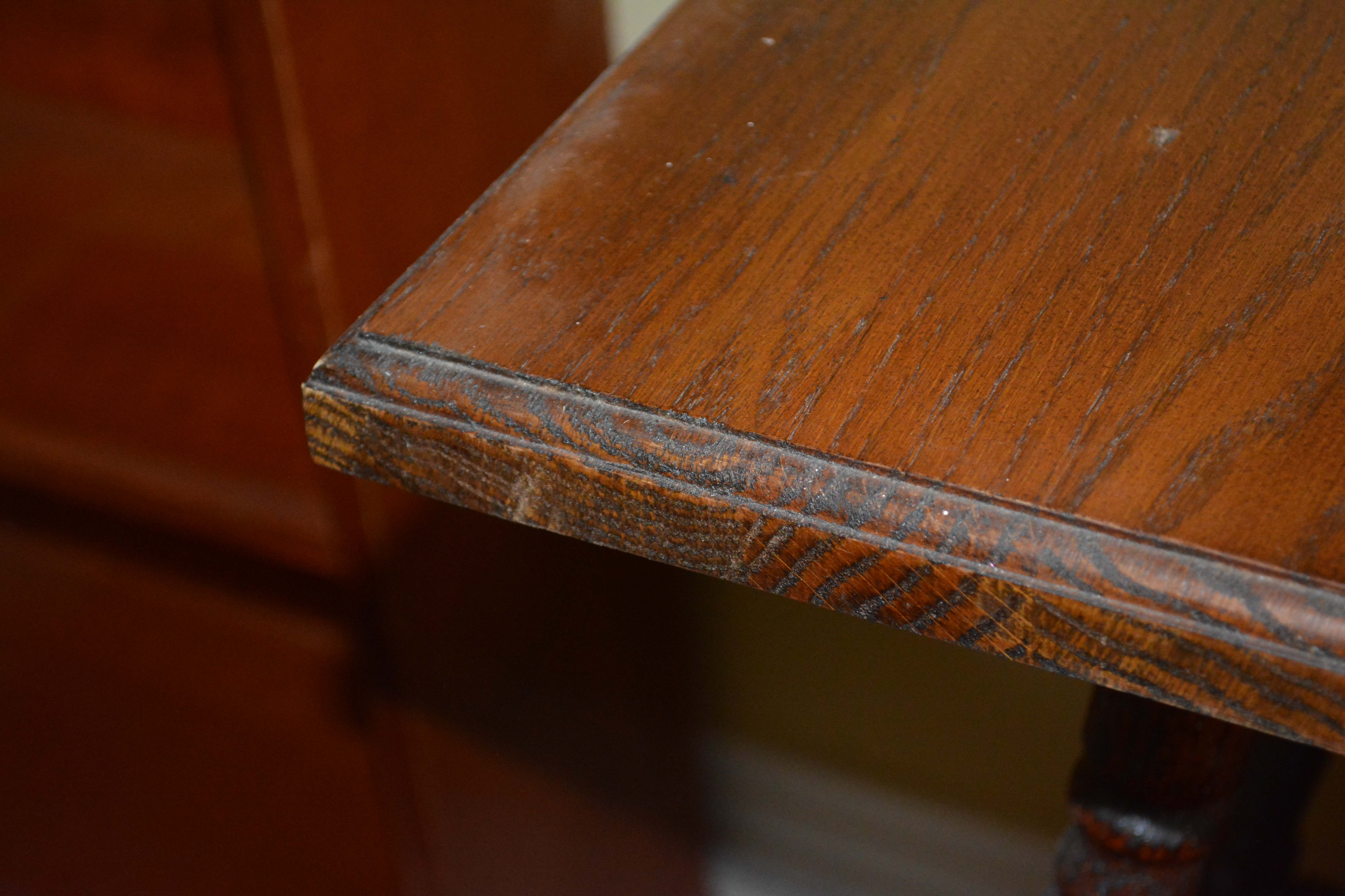 Antique Oak Square Tiered Table
