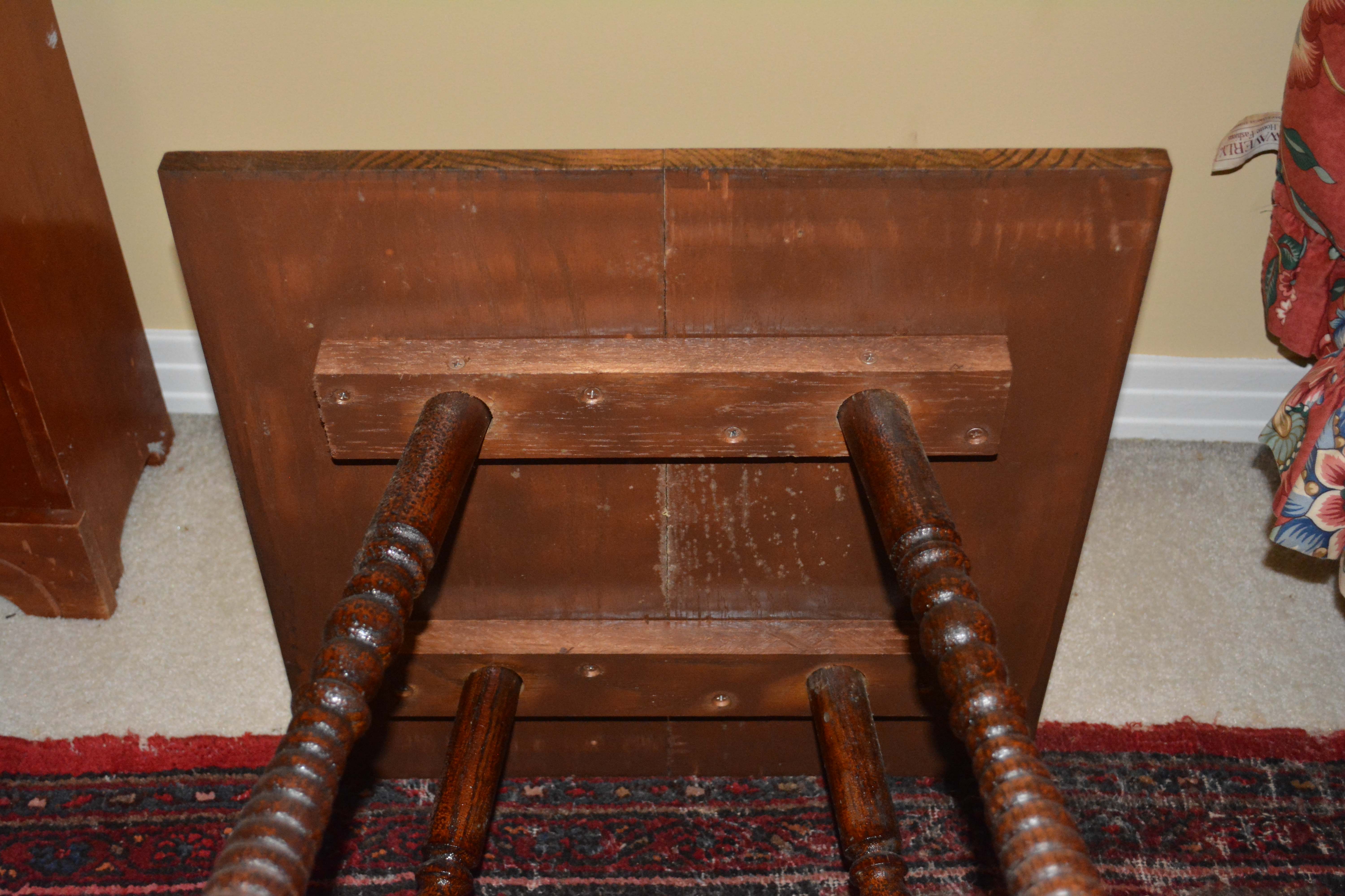 Antique Oak Square Tiered Table