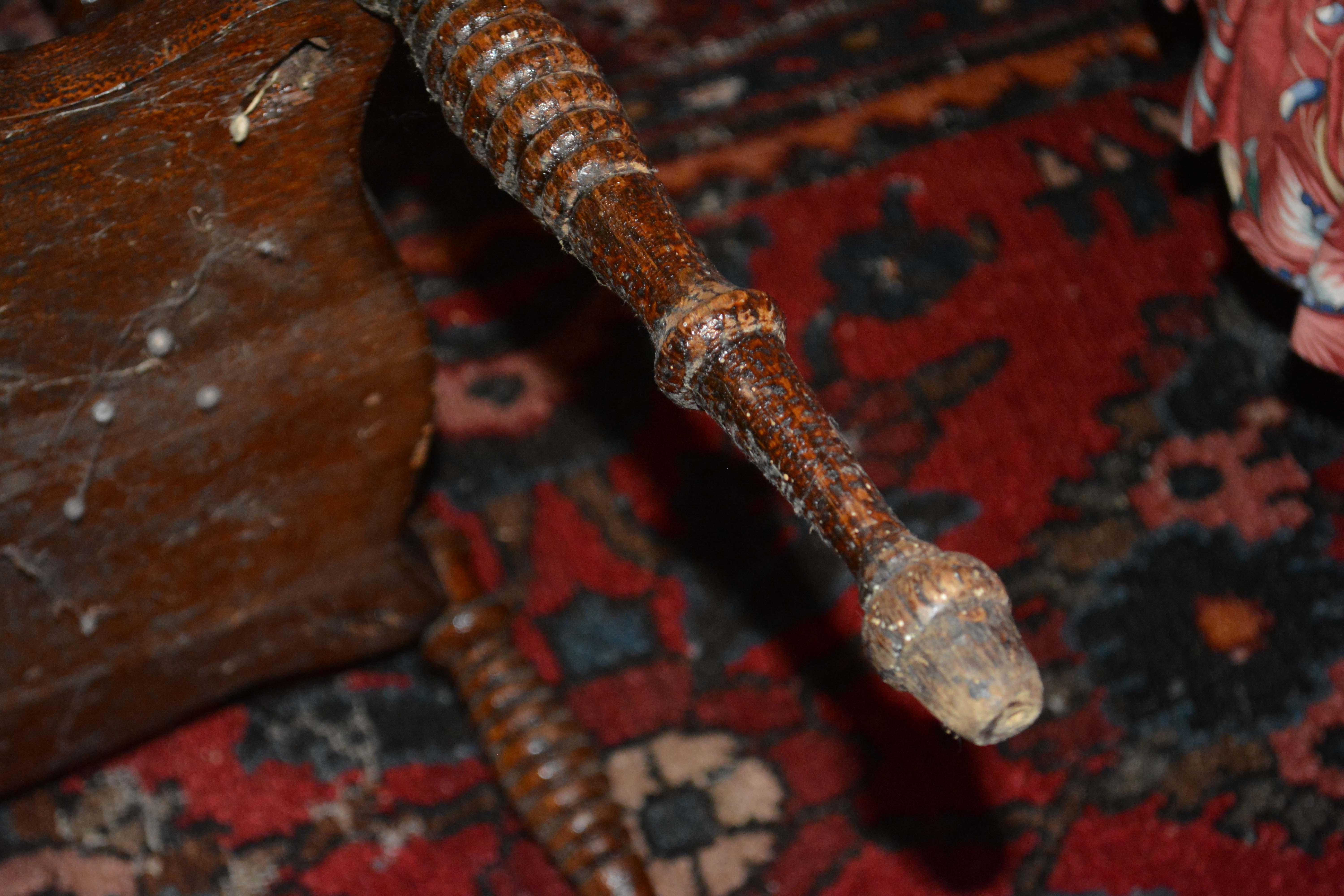 Antique Oak Square Tiered Table