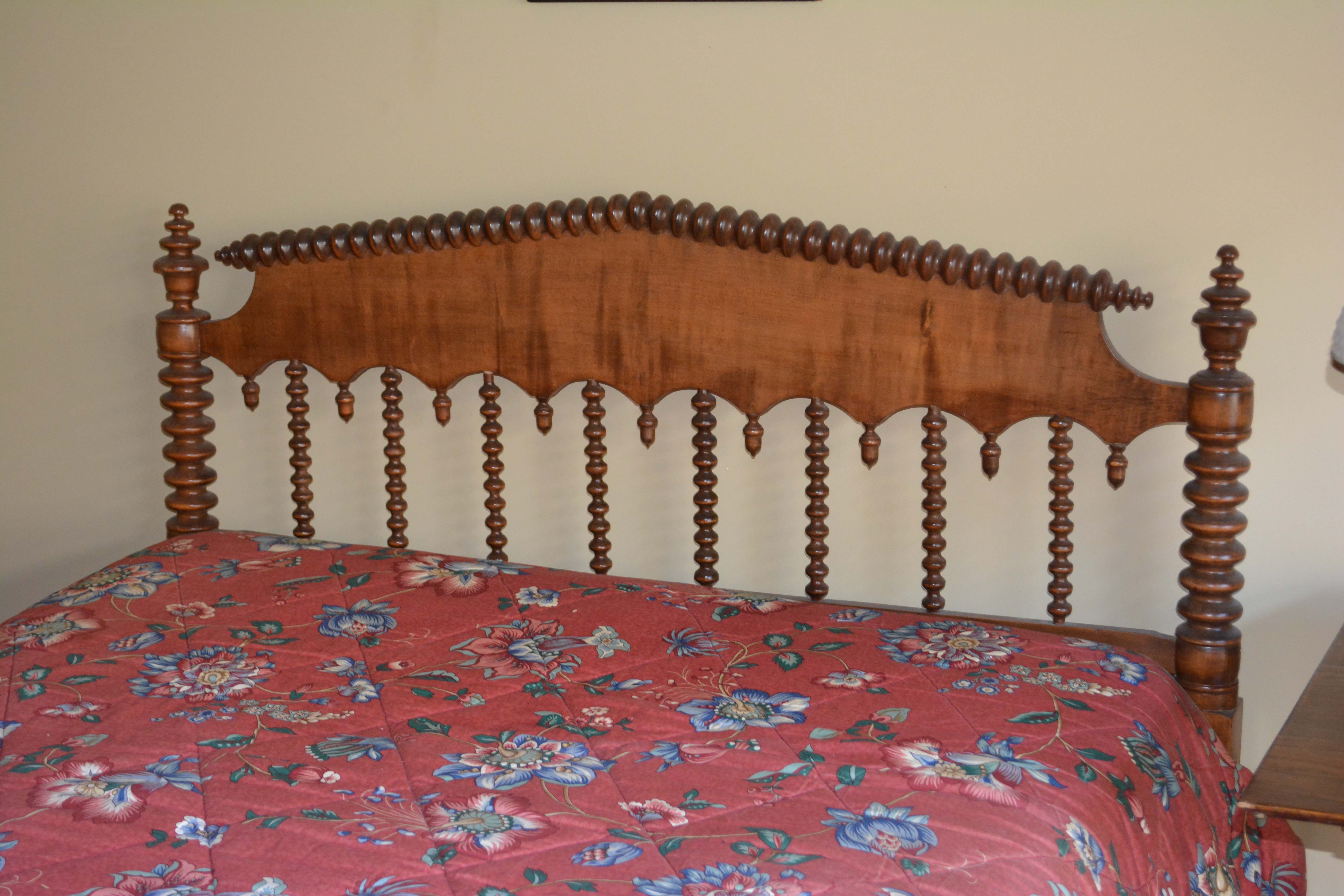 Early Victorian Maple Spool-Turned Bed Frame
