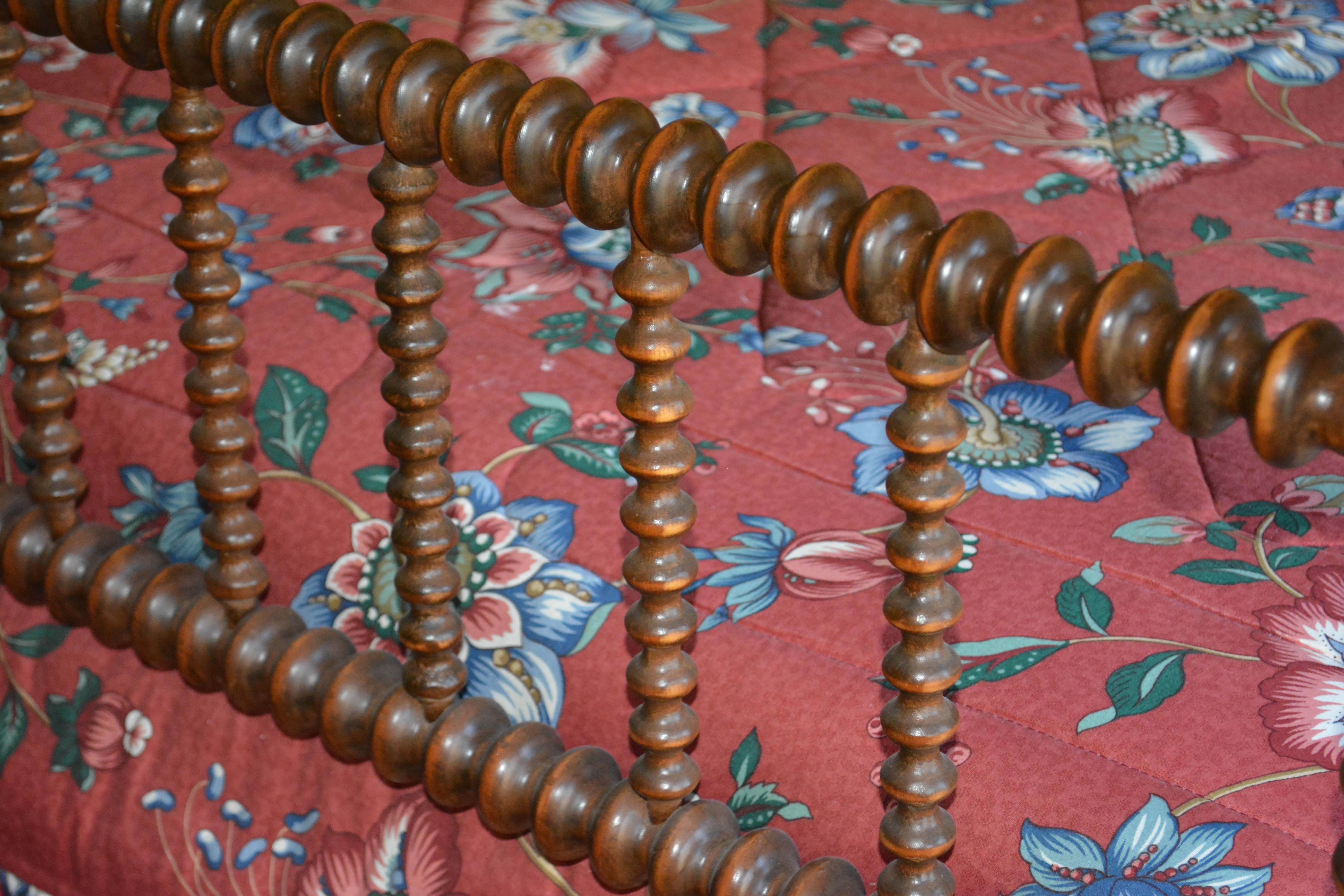 Early Victorian Maple Spool-Turned Bed Frame