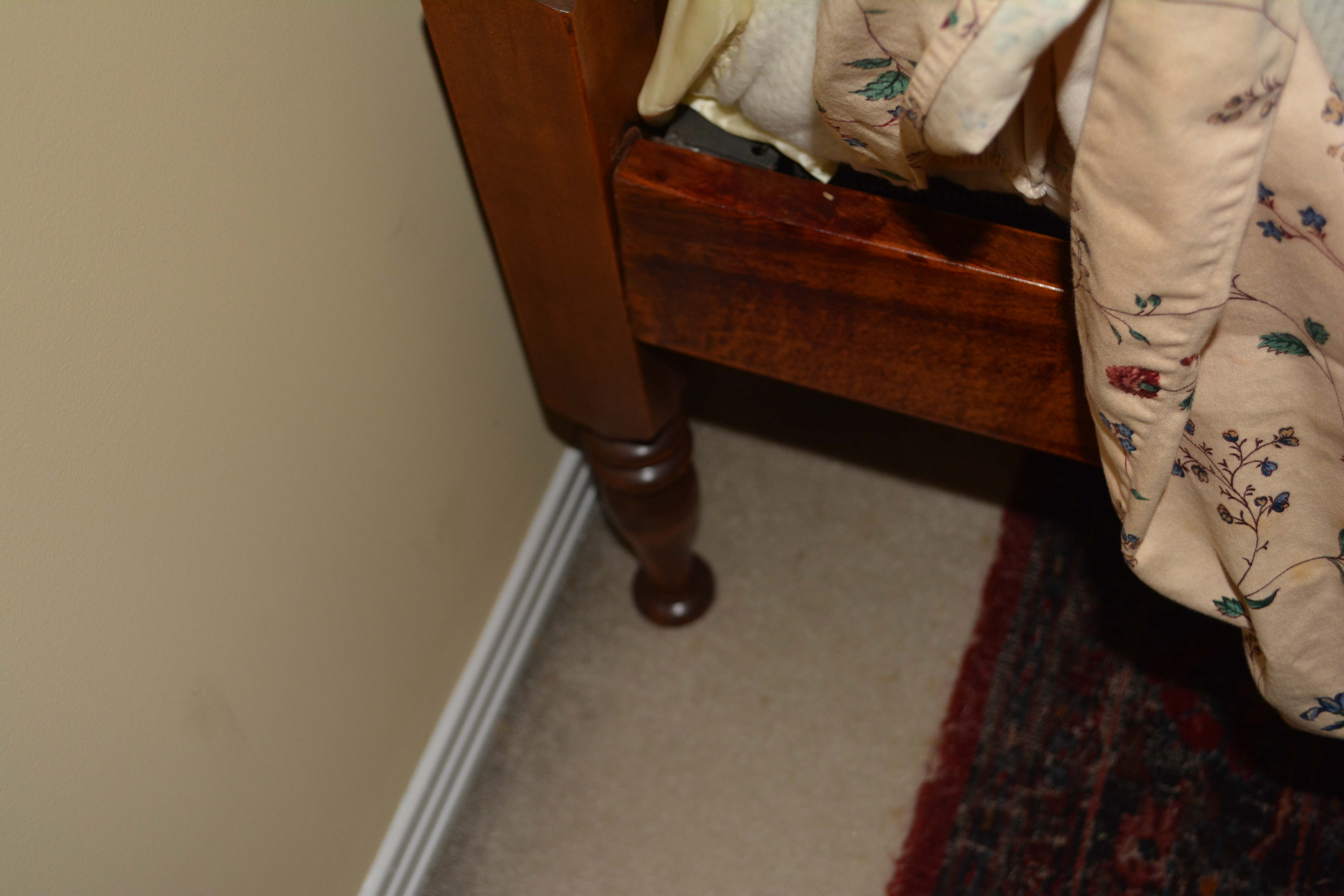 Early Victorian Maple Spool-Turned Bed Frame