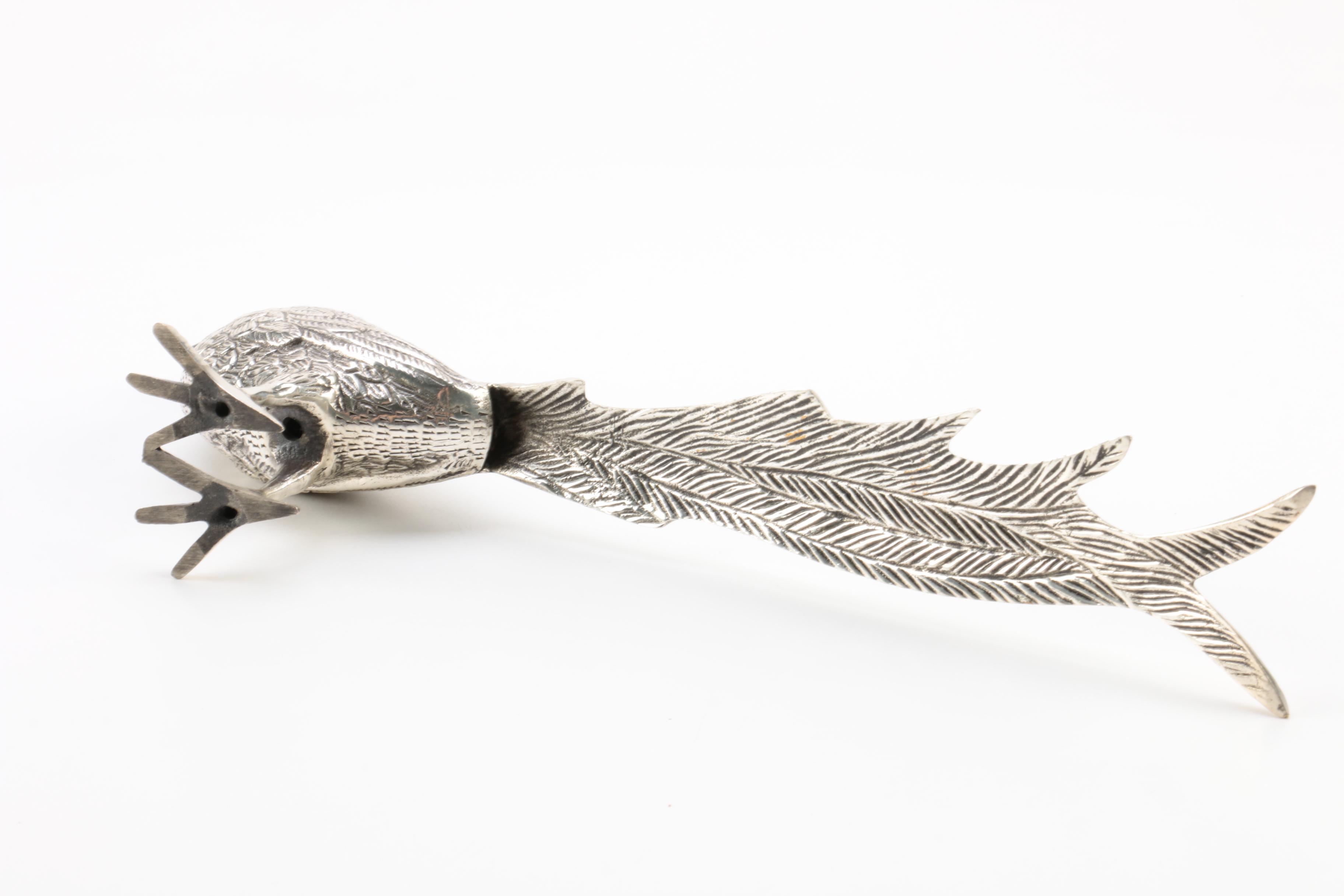 Silver Plate Pheasants and Silver Tone Sparrow Figurines