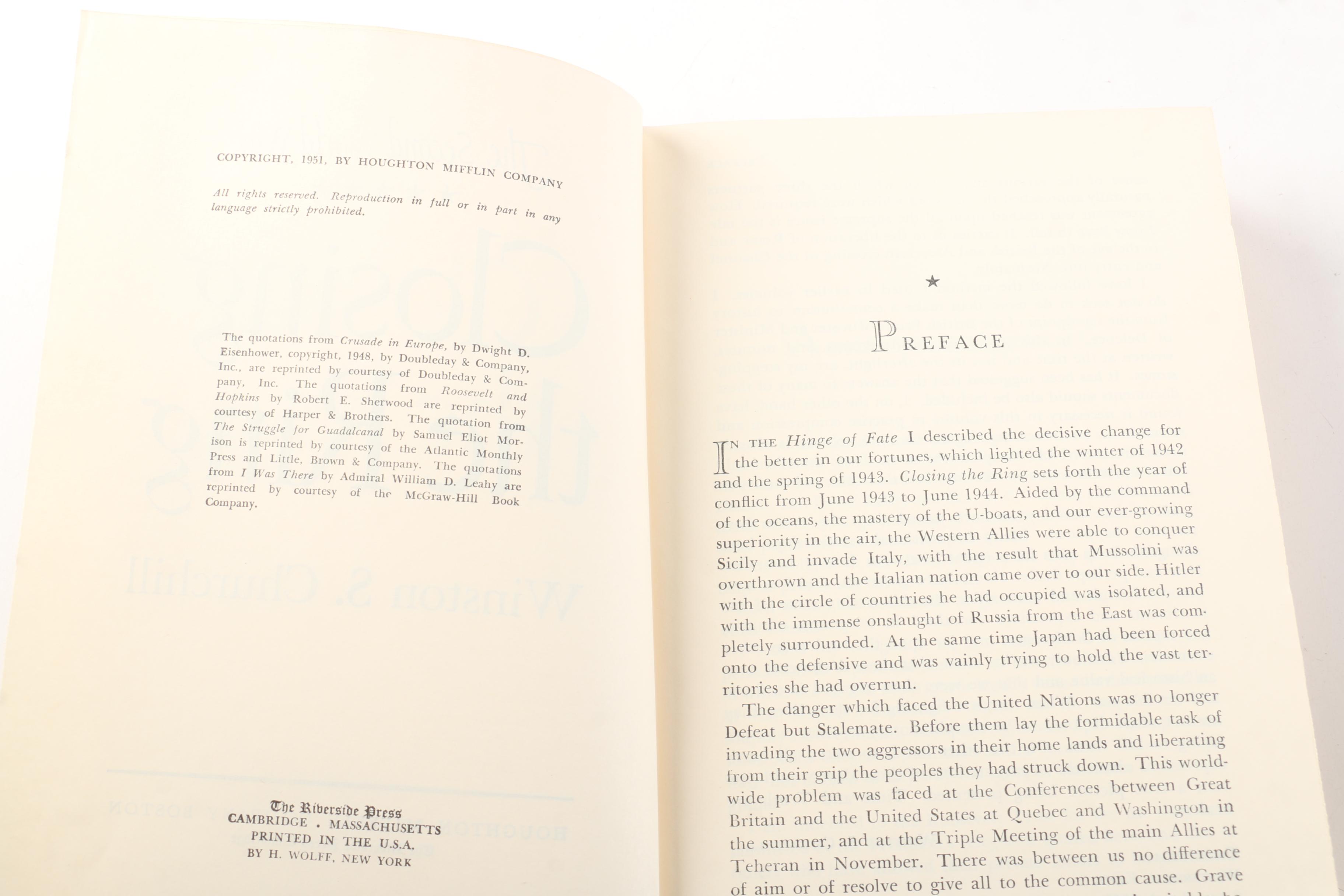 1948 "The Second World War" in Six Volumes by Winston Churchill