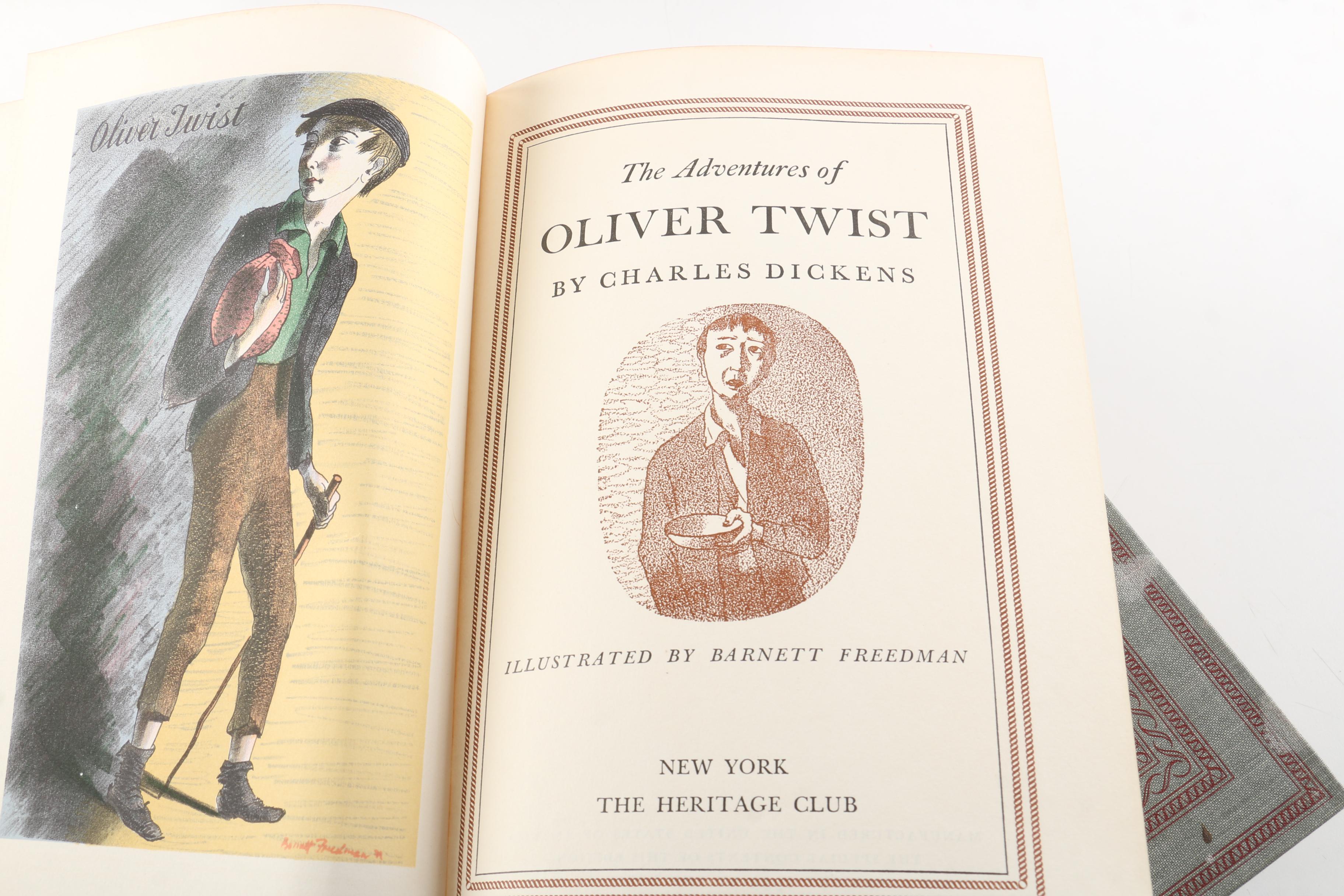 Circa 1940 Partial "Works of Charles Dickens" Published by Heritage Press