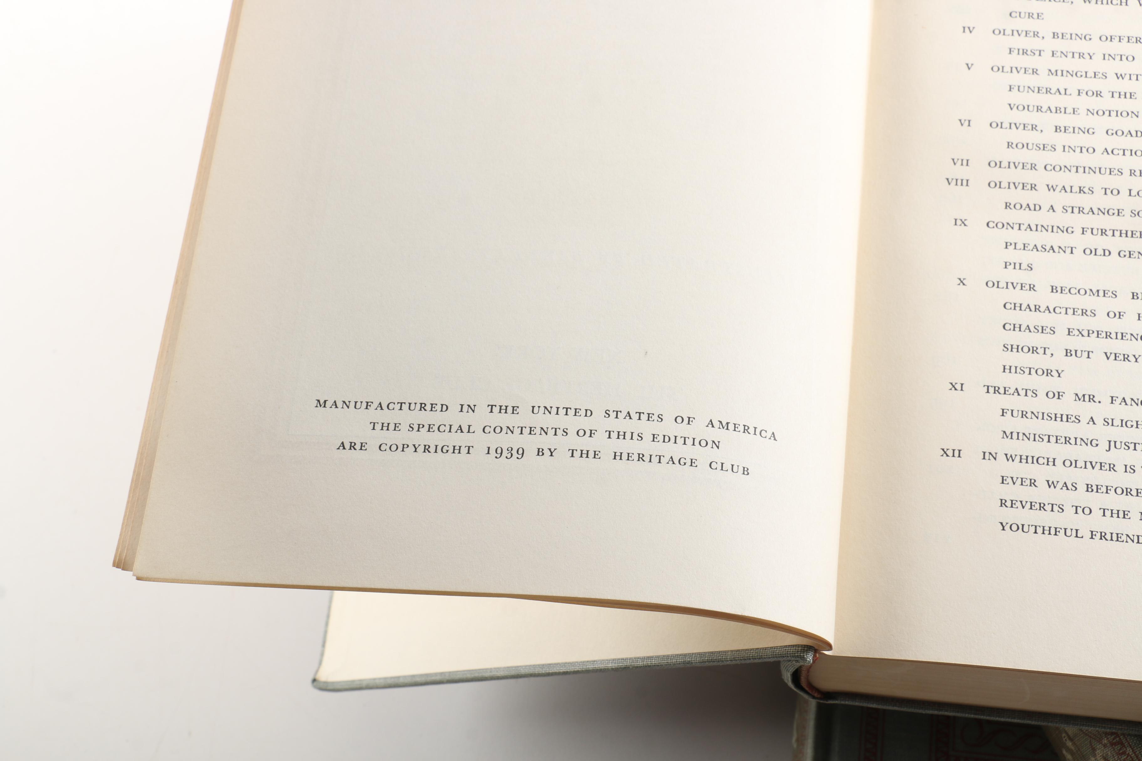 Circa 1940 Partial "Works of Charles Dickens" Published by Heritage Press