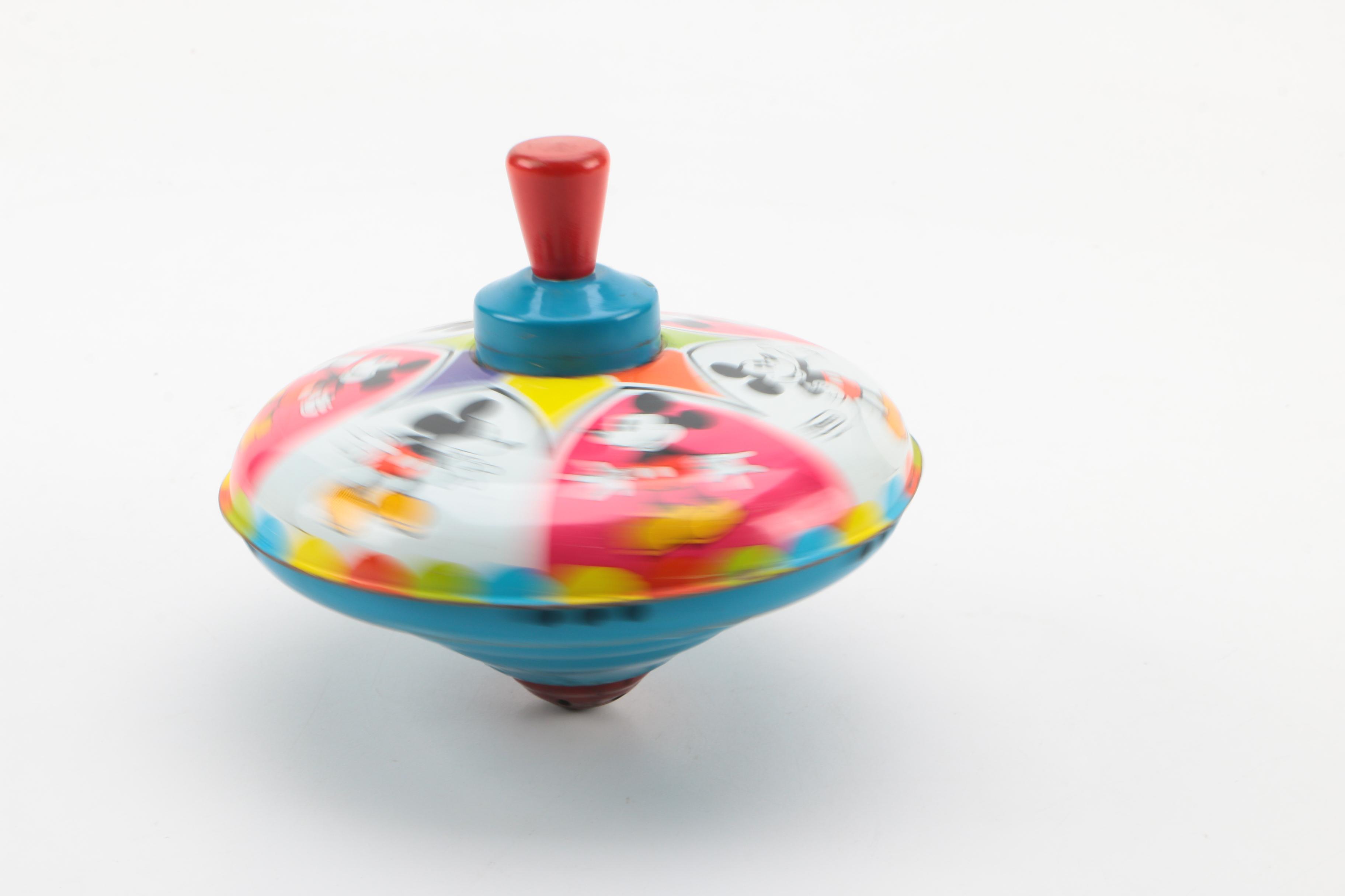 Mid Century Tin Litho Noisemakers and Toys Including Mickey Mouse