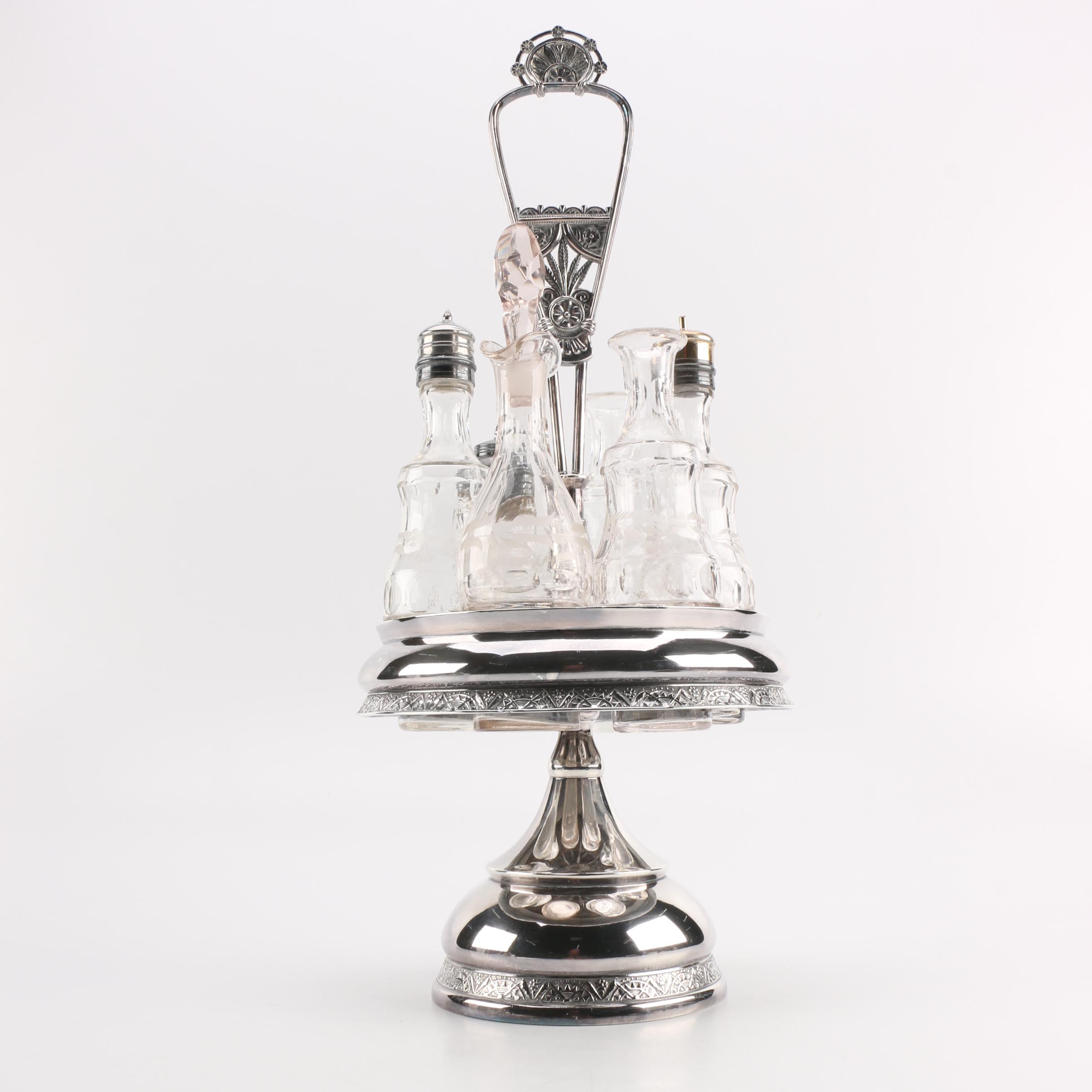 Pairpoint Quadruple Silver Plate Dinner Cruet Set