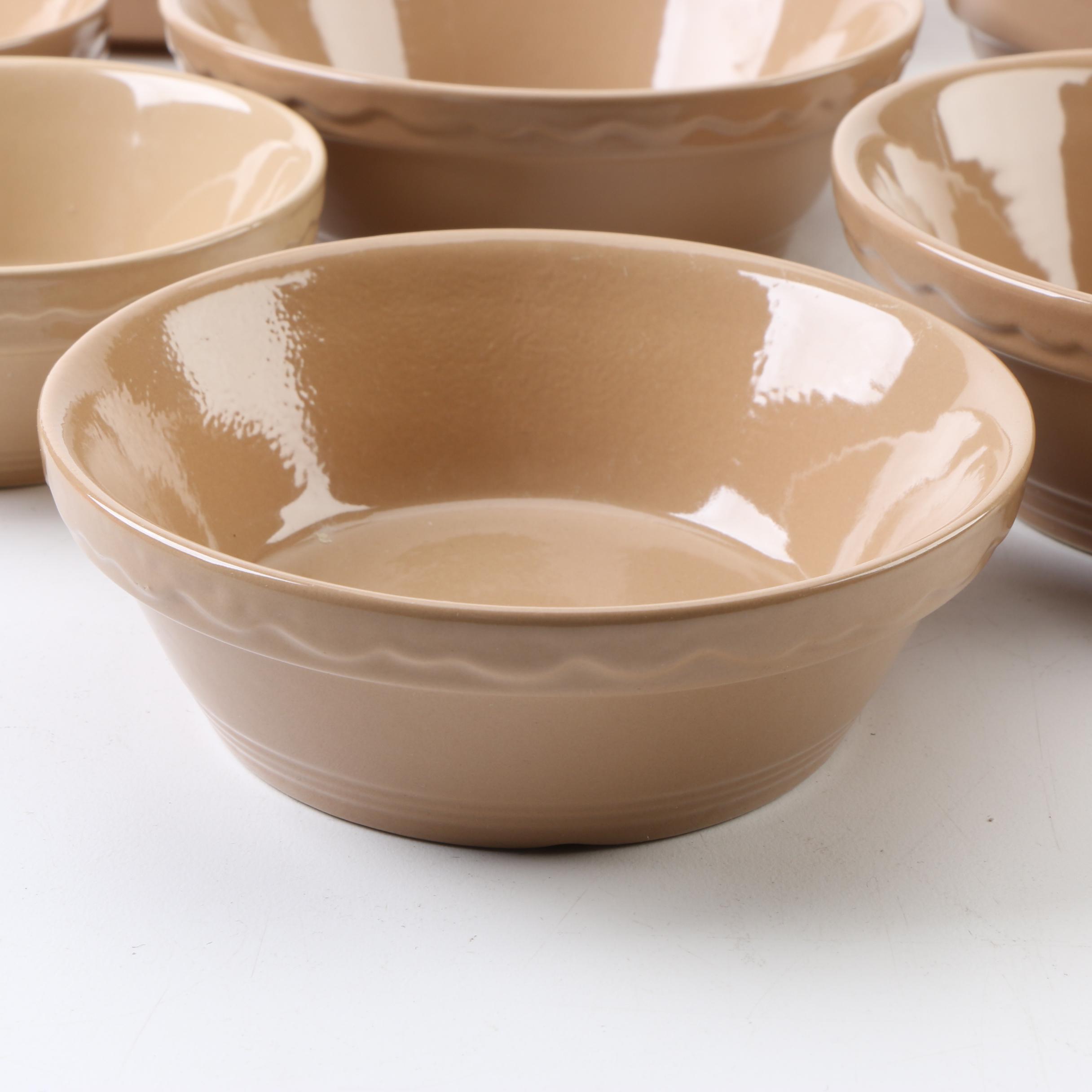 Mason Cash Light Brown Glaze Ceramic Mixing Bowls and Baking Dish