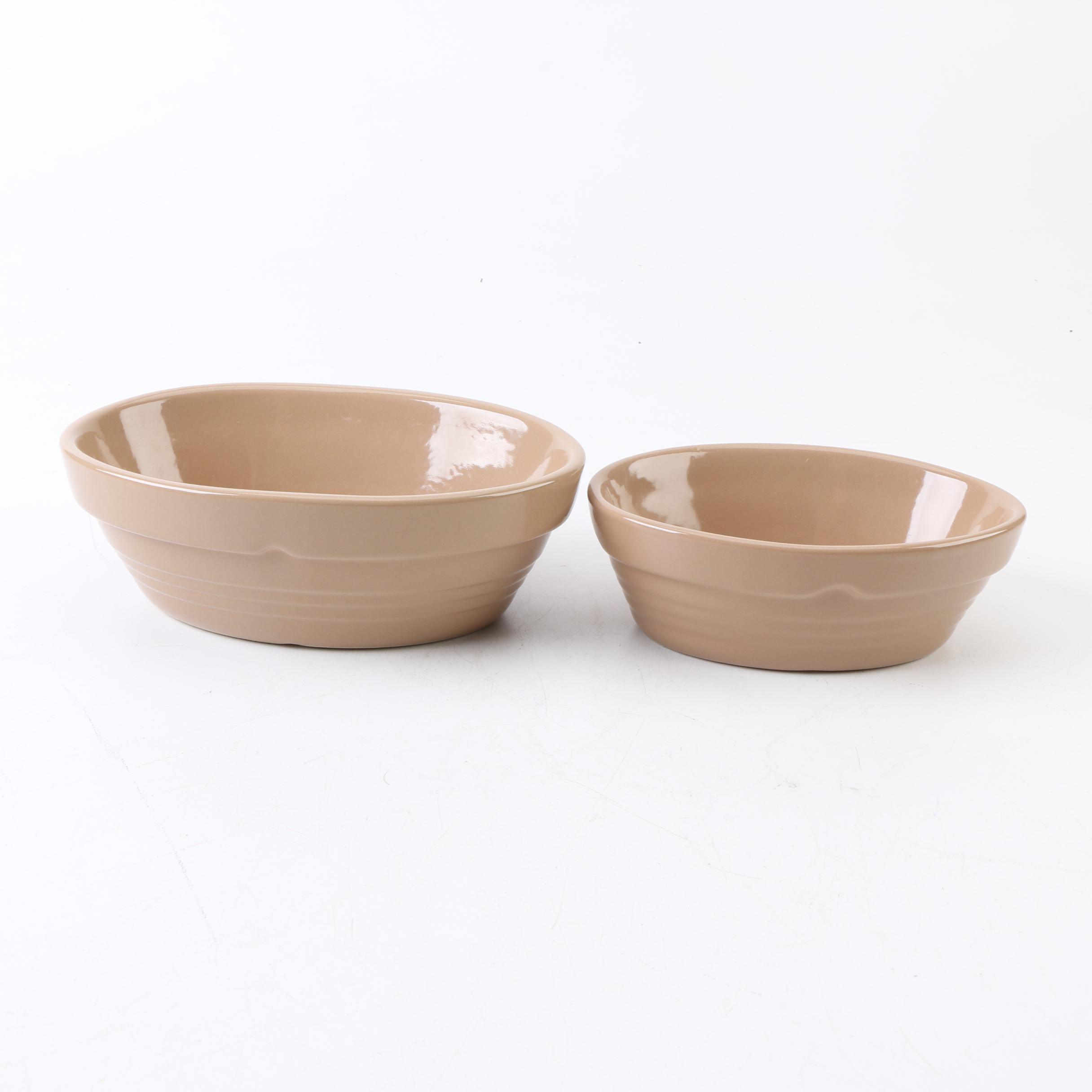 Mason Cash Light Brown Glaze Ceramic Mixing Bowls and Baking Dish