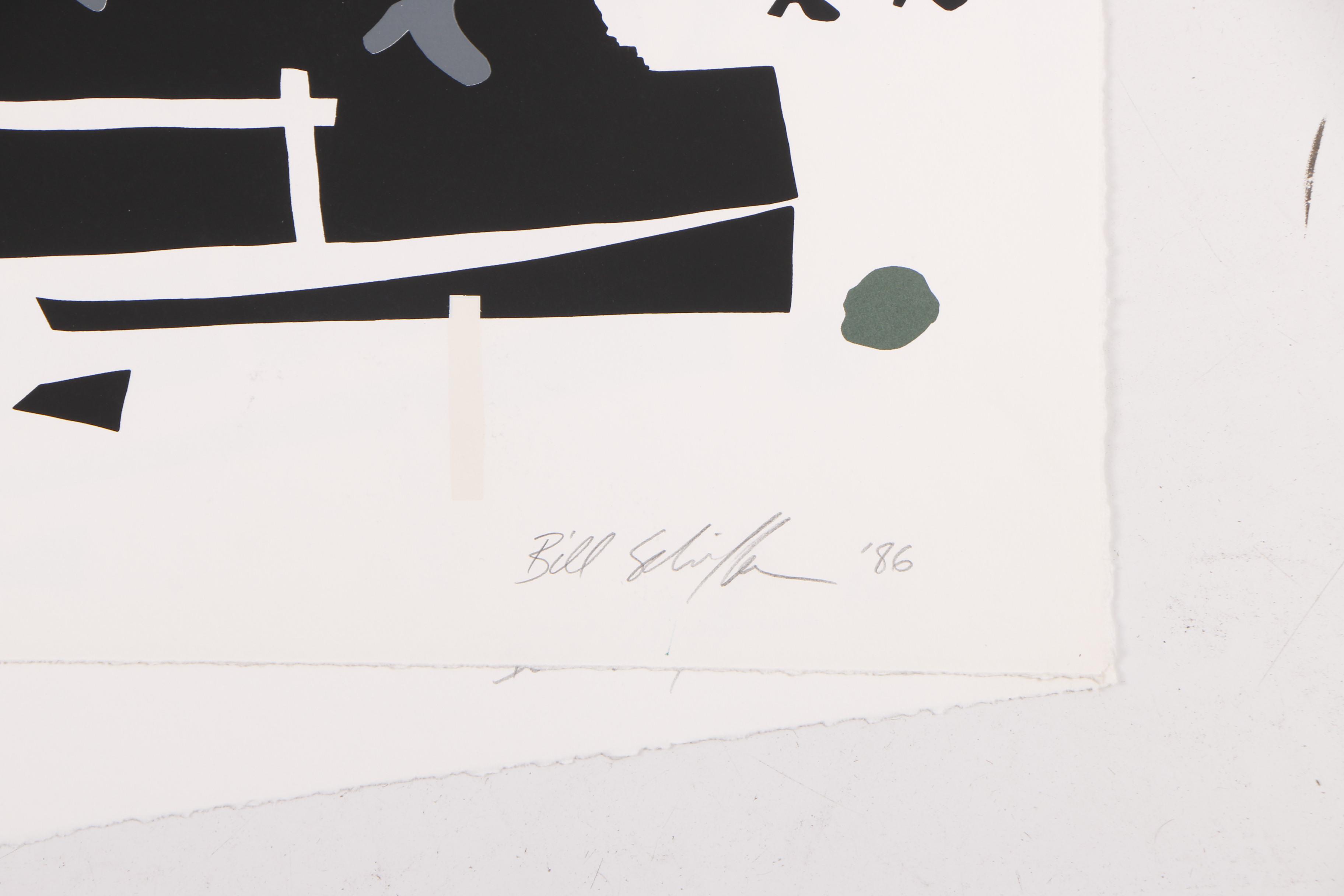 Bill Schiffer 1986 Serigraphs of Silhouetted Pedestrians