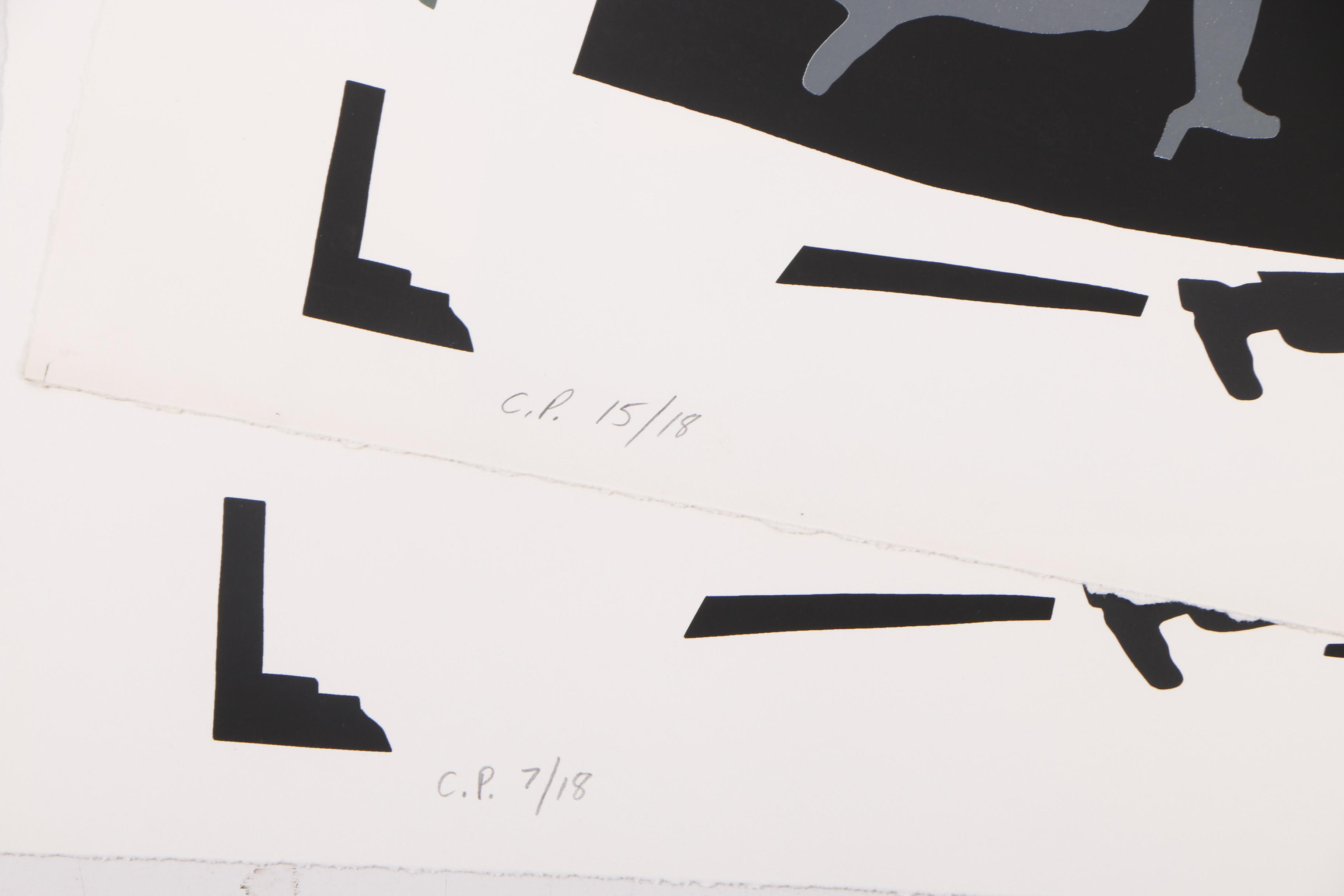 Bill Schiffer 1986 Serigraphs of Silhouetted Pedestrians