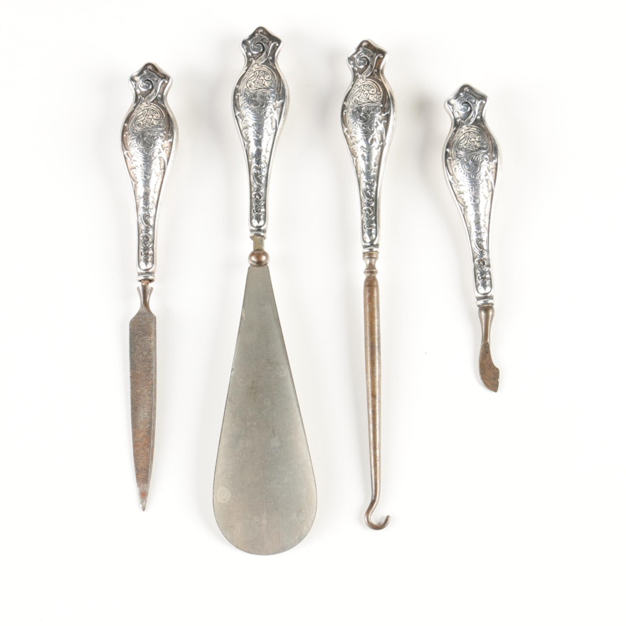 Sterling Silver Handled Vanity Accessories