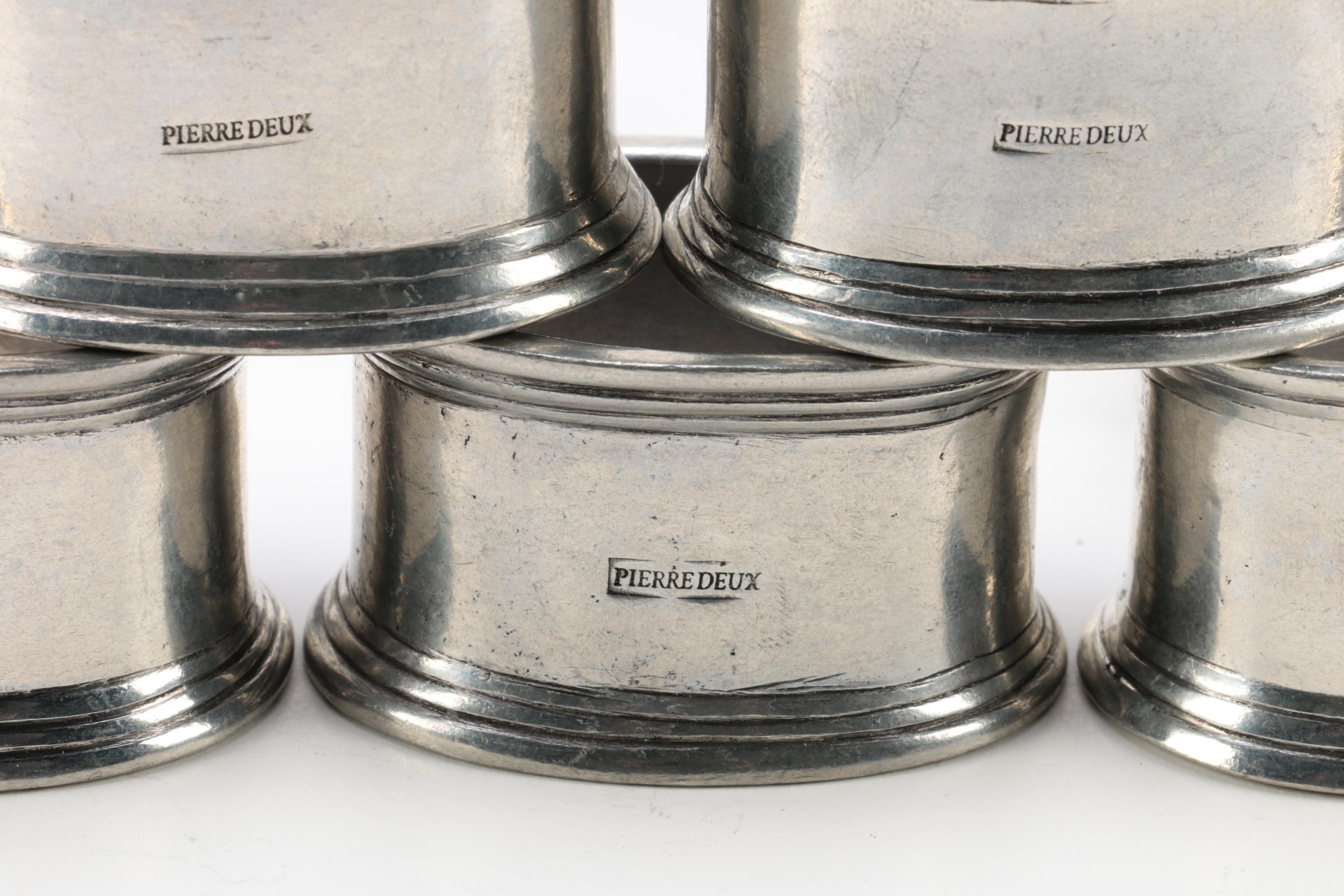 Pierre Deux Pewter Napkin Rings with Snuffer