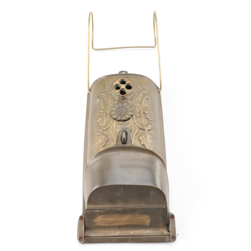 Brass Tone Trimble Mailbox with Newspaper Holder Attached