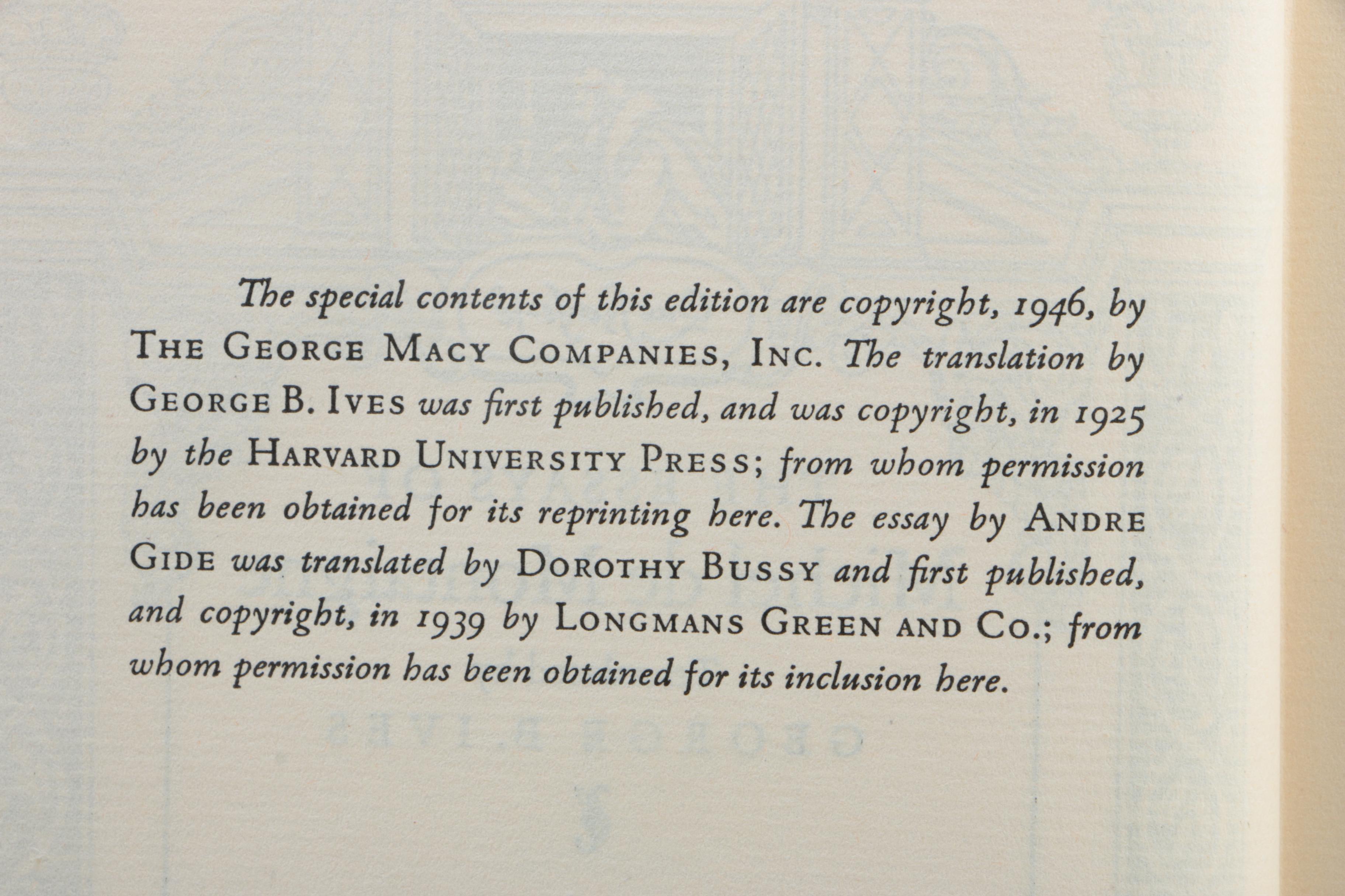 1946 "The Essays of Michel de Montaigne" Translated by George B. Ives