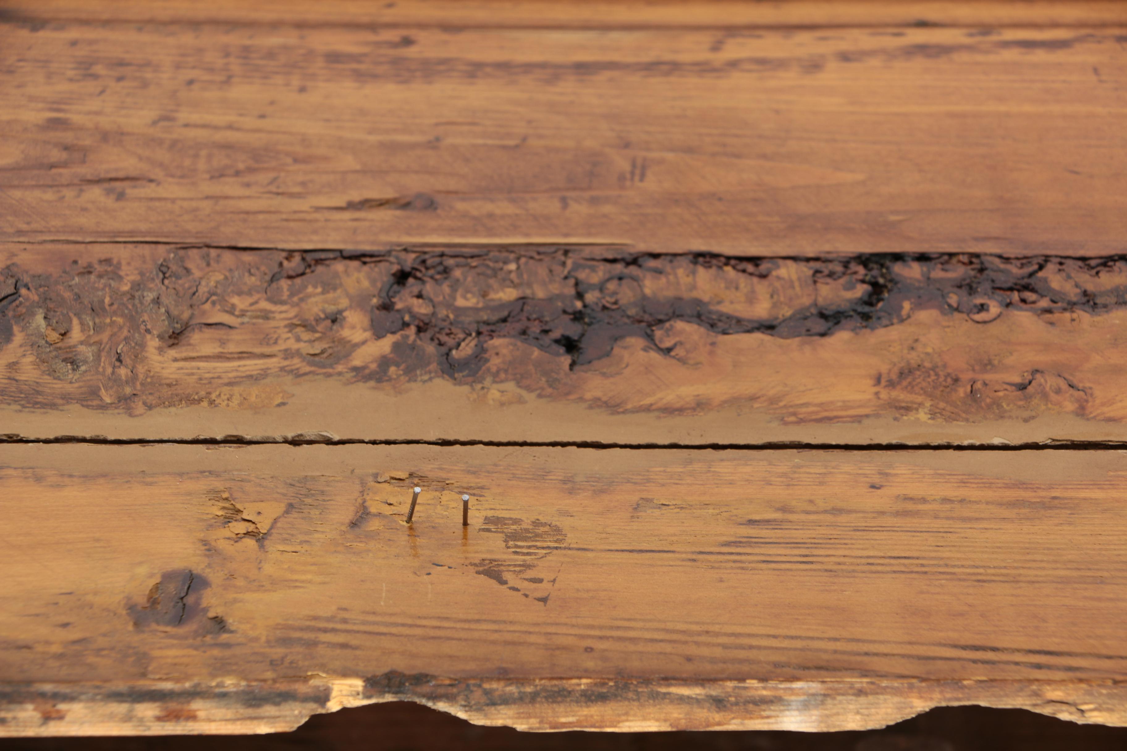 19th Century Continental Pine Wall Shelf with Drawers