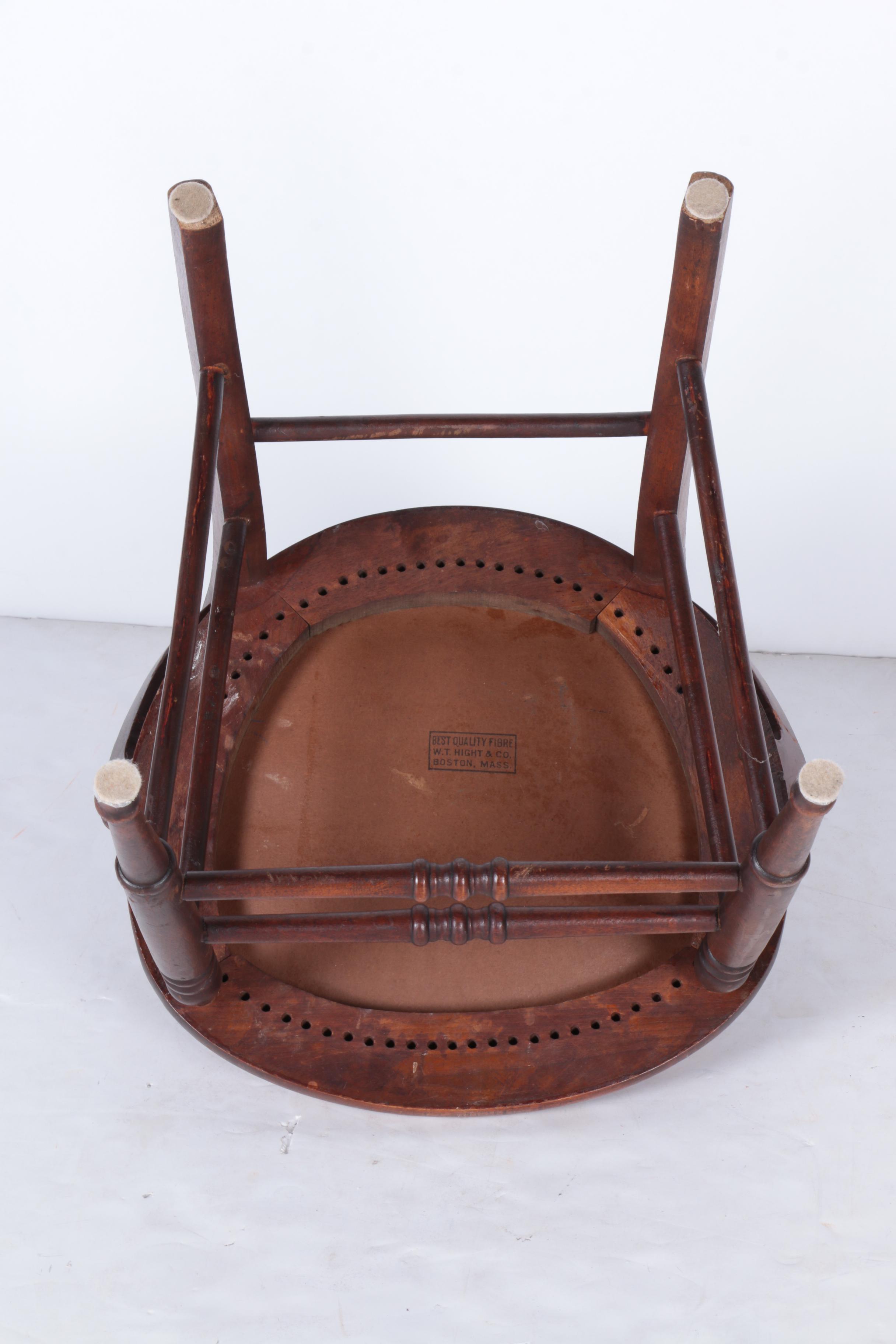 Victorian Walnut Side Chair with Needlepoint Seat