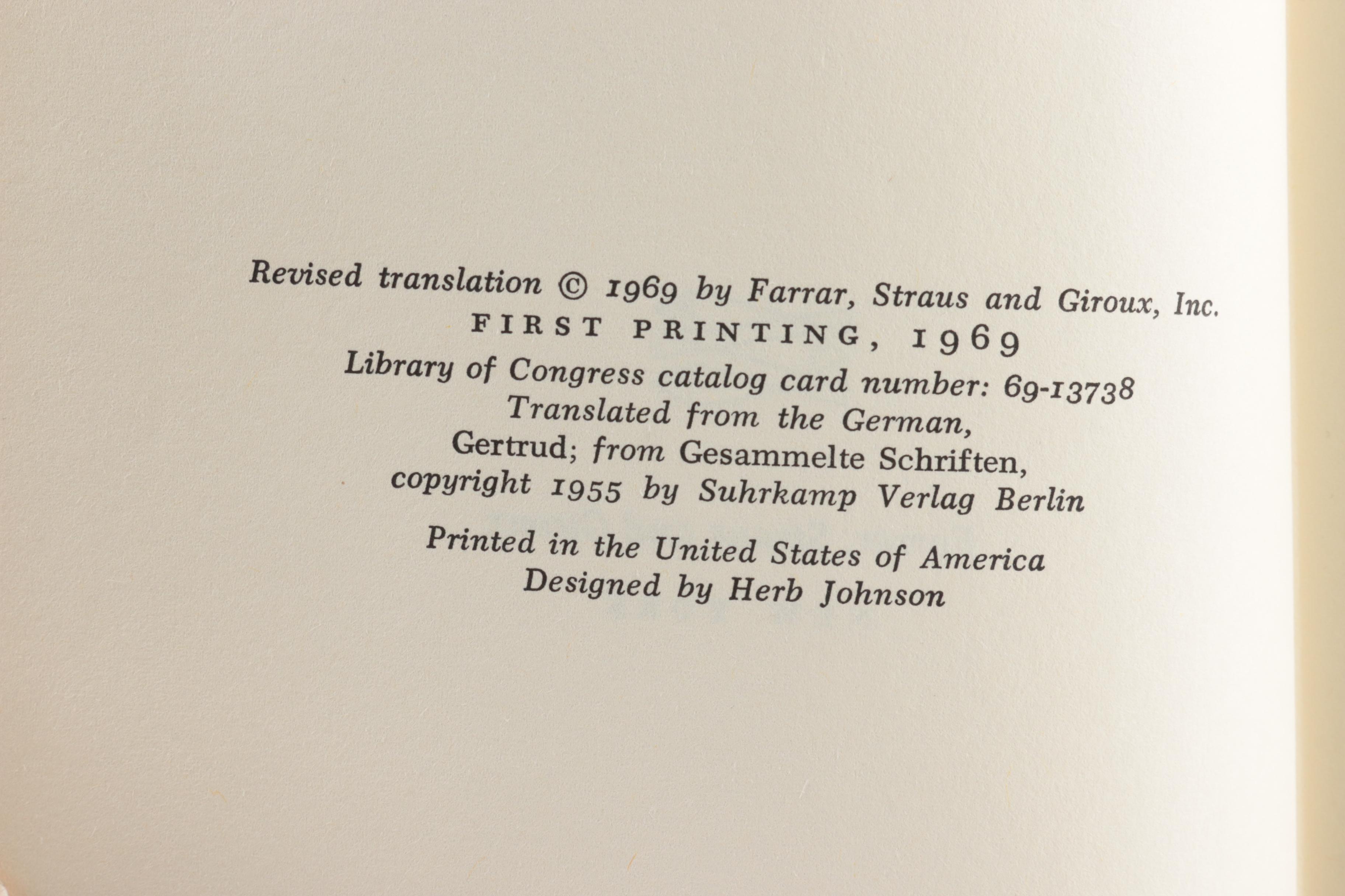Books by Hermann Hesse Including 1969 First Printing "Gertrude"