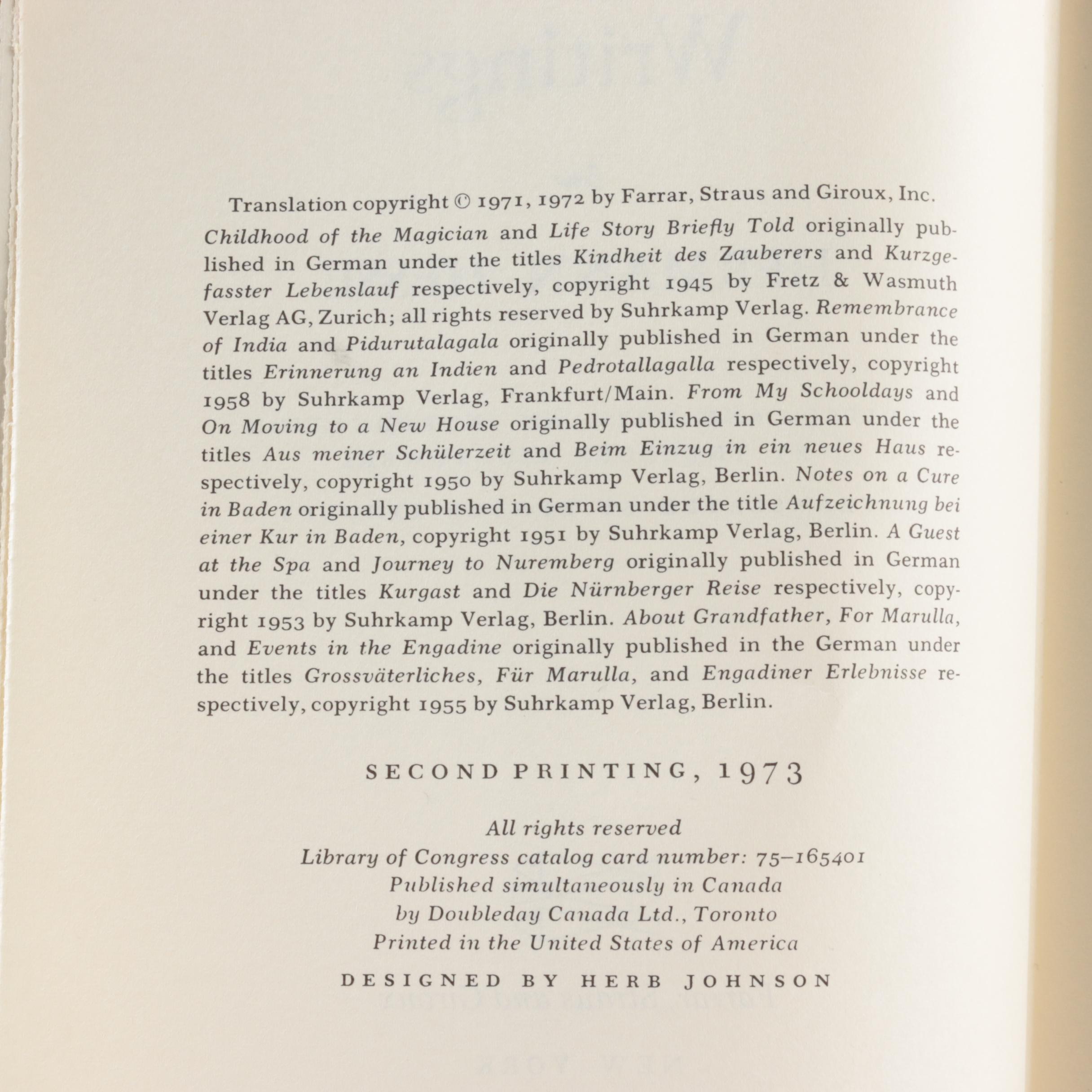 Books by Hermann Hesse Including 1969 First Printing "Gertrude"