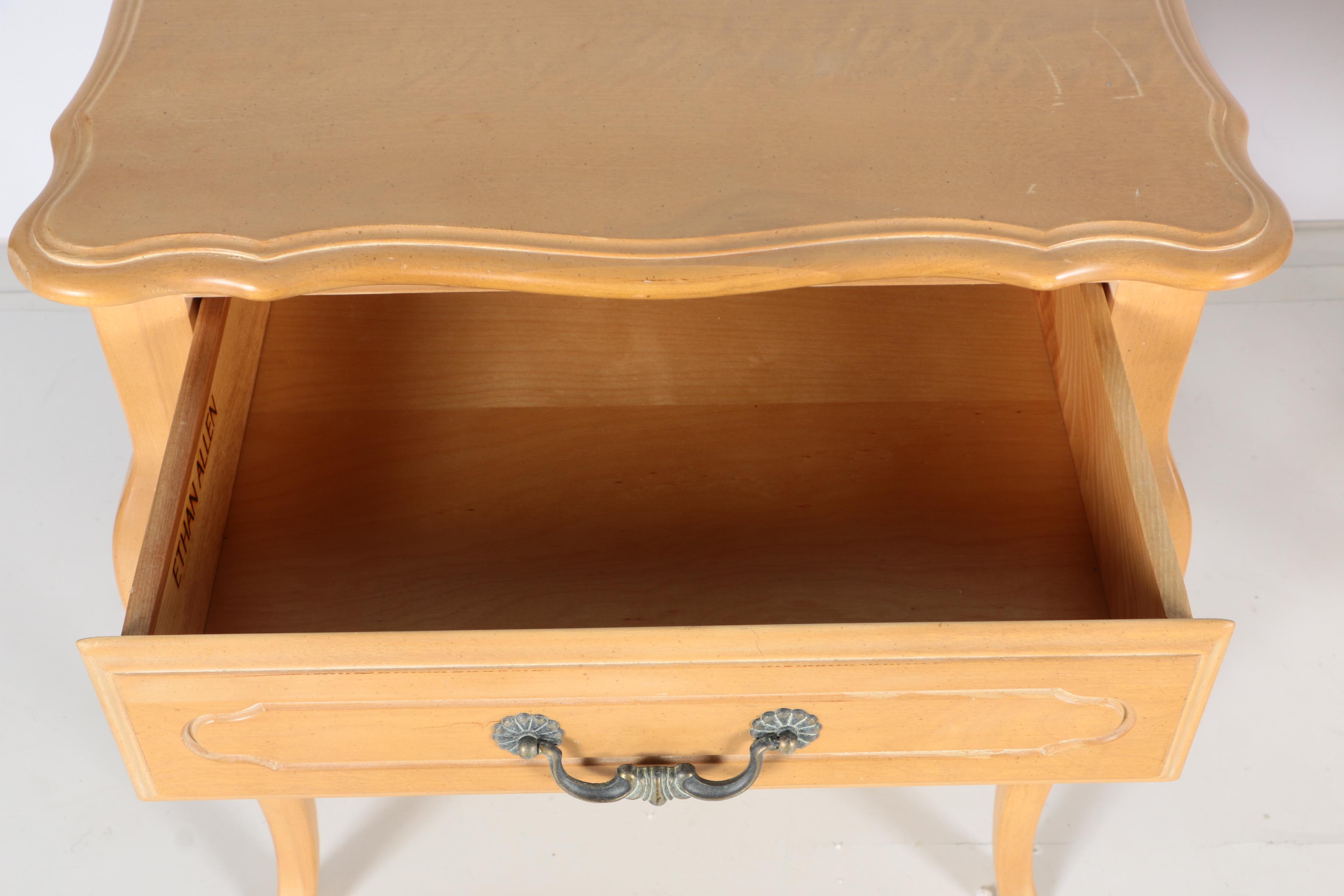 Pair of Ethan Allen French Provincial Style Nightstands