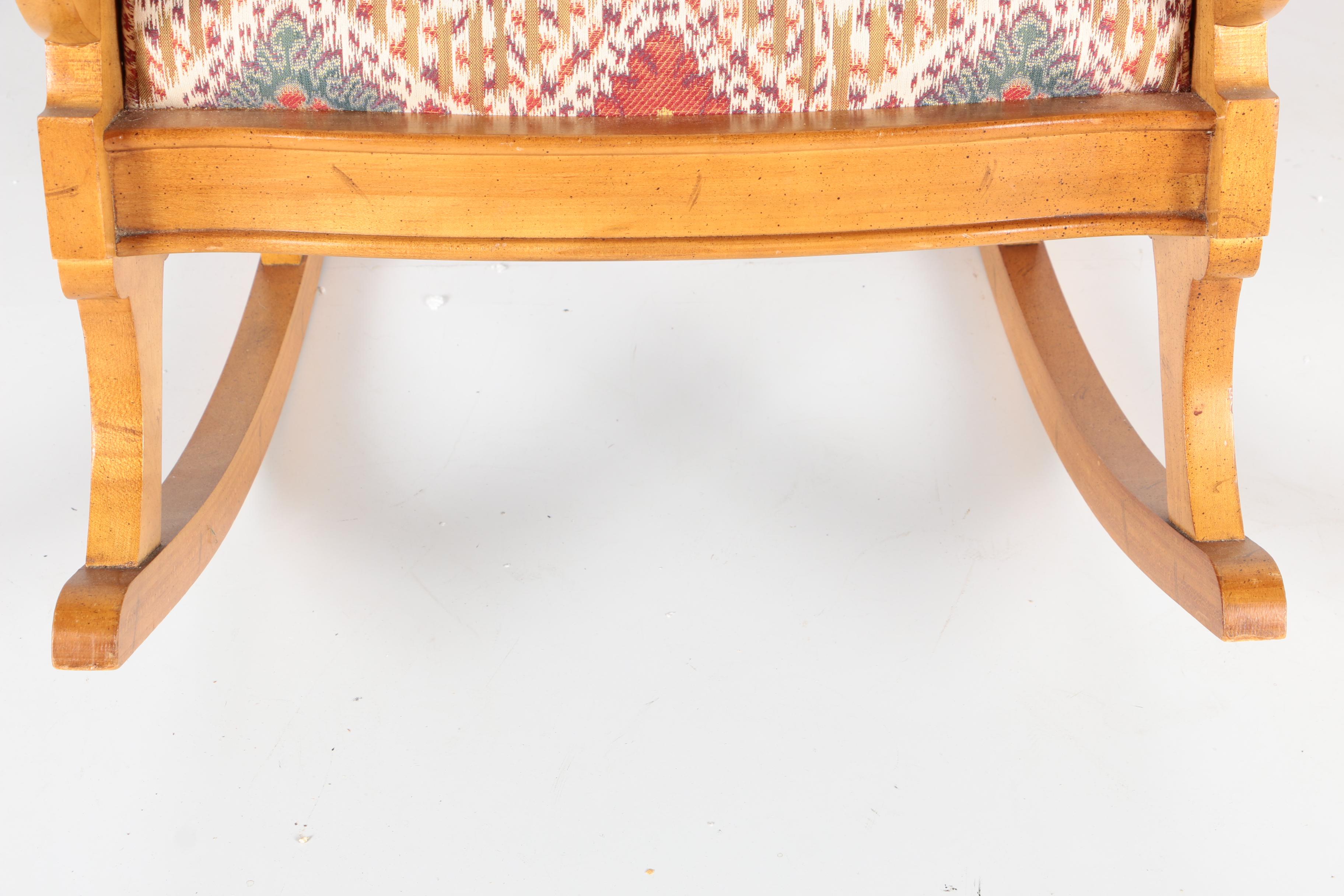 Custom Upholstered Lincoln Style Rocking Chair